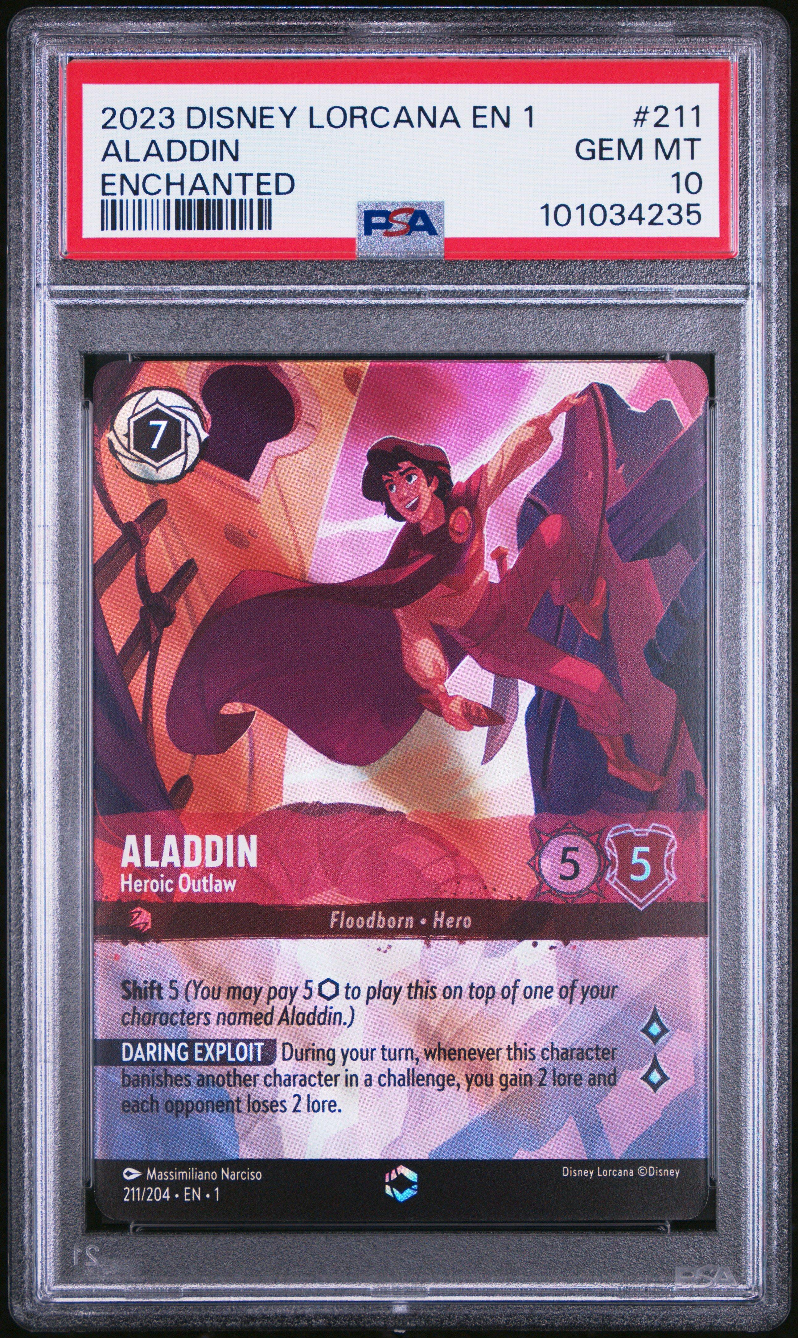 Lorcana ロルカナ アラジン　エンチャンテッド PSA10 2023 Disney Lorcana En 1-the First Chapter 211 Aladdin - Heroic