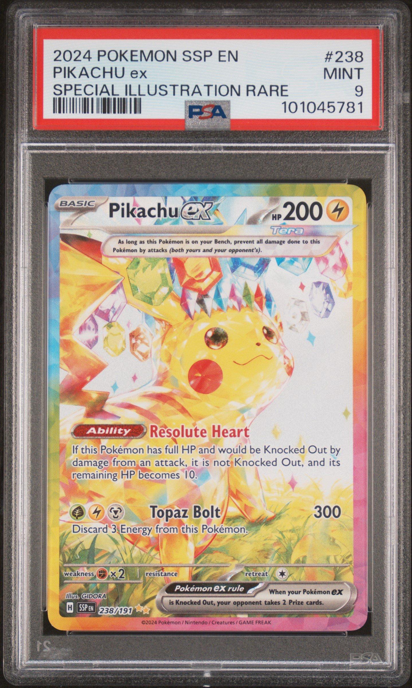 【PSA9】ピカチュウex SR 2024 Pokemon Ssp En-surging Sparks 238 Pikachu Ex Special