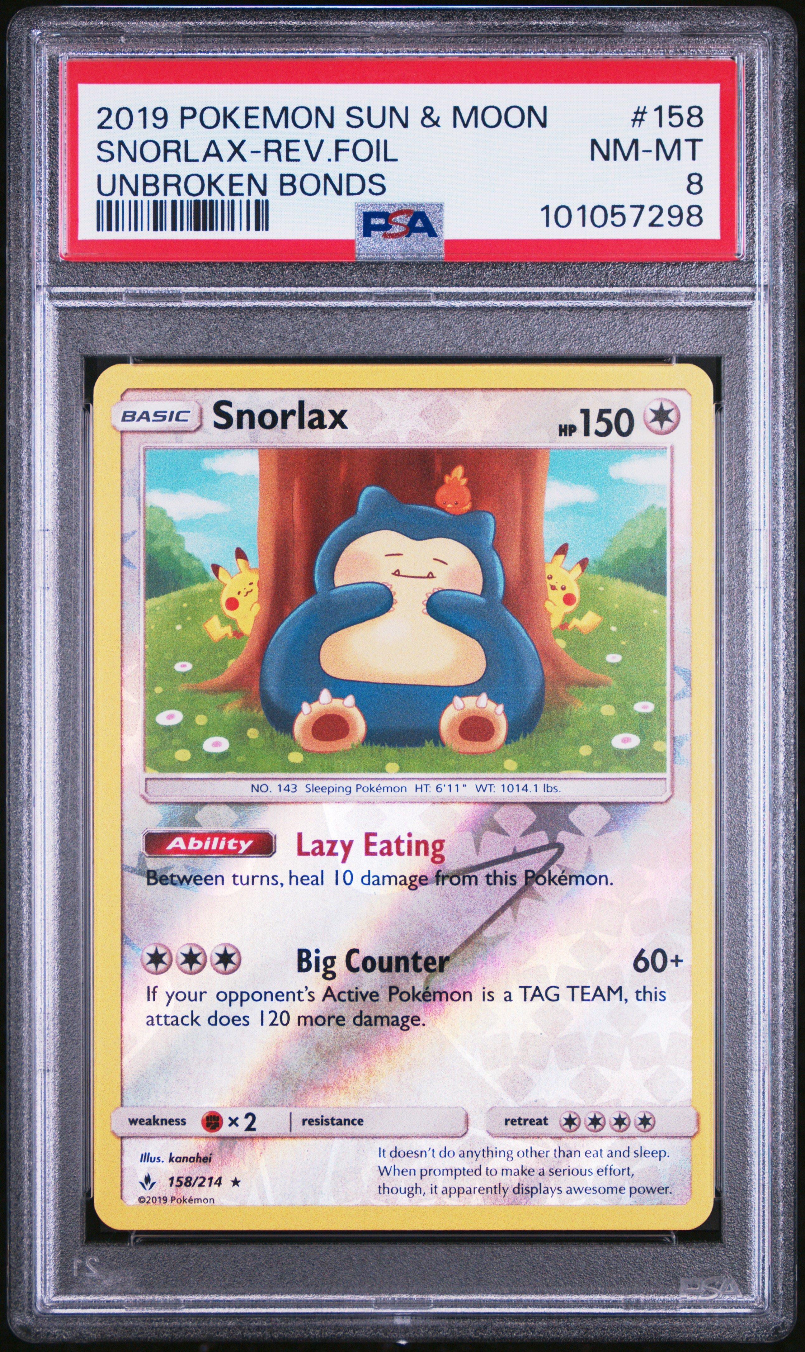 2019 Pokemon Sun & Moon Unbroken Bonds 158 Snorlax-reverse Foil