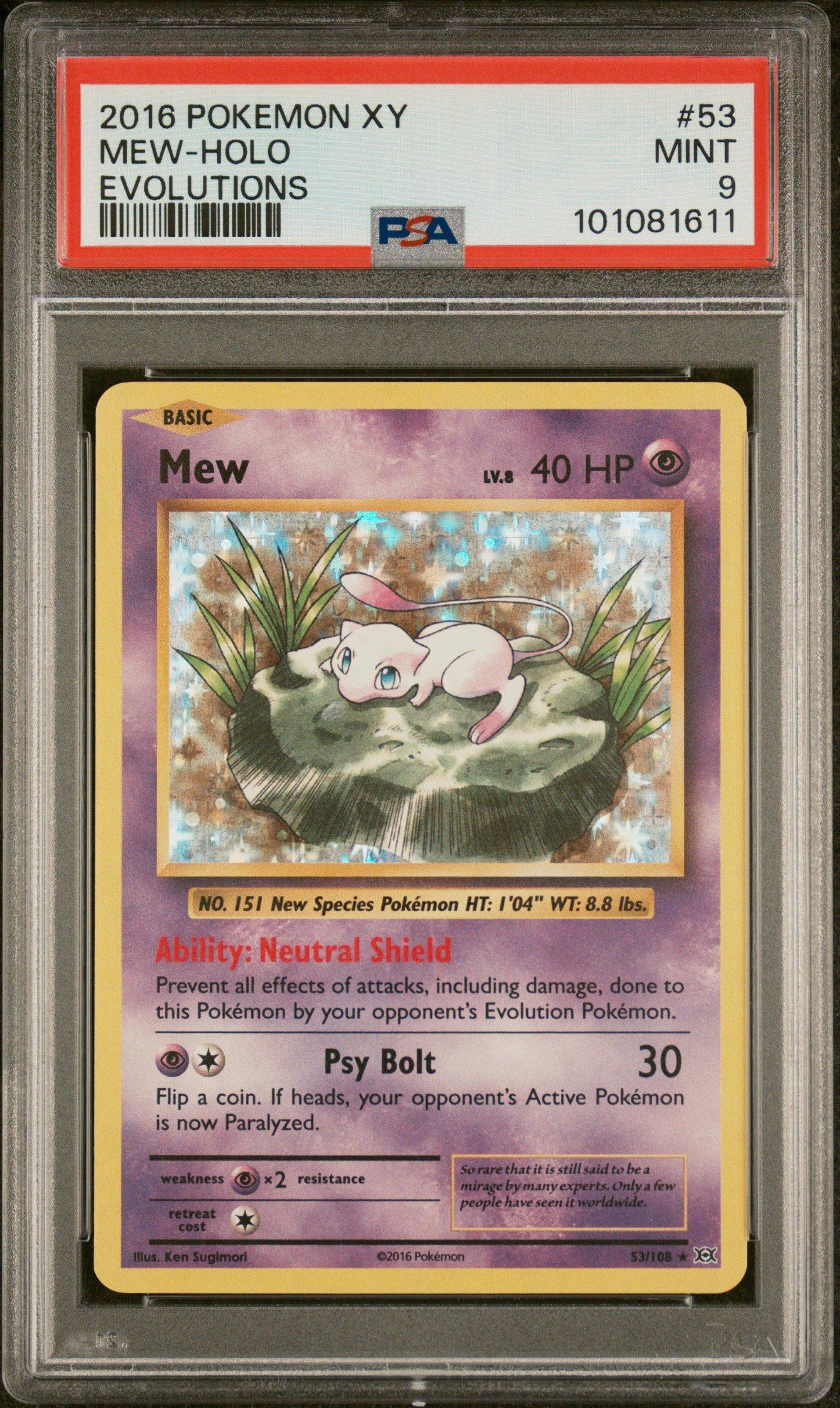 2016 Pokemon Xy Evolutions 53 Mew-holo PSA