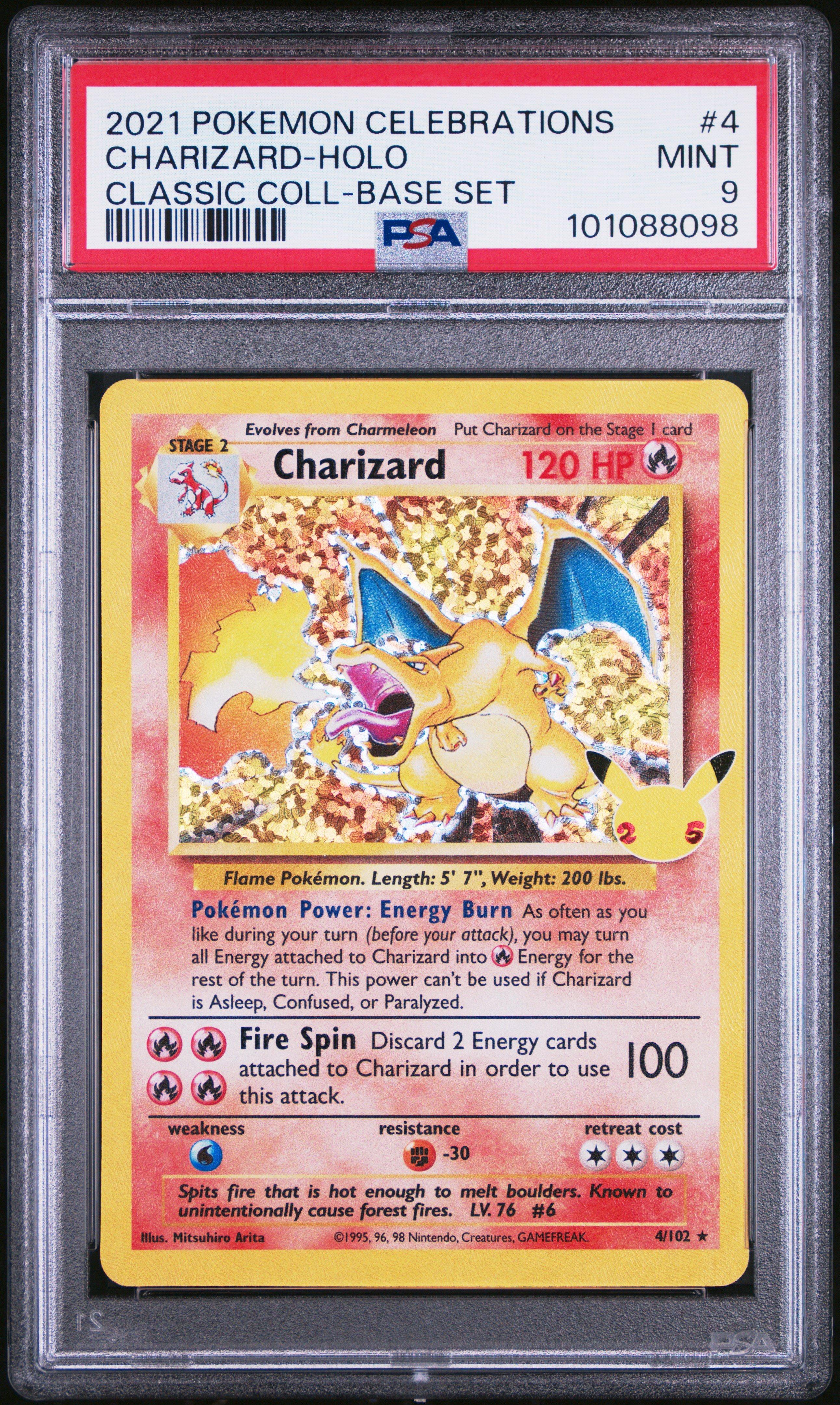 2021 Pokemon Celebrations Classic Collection 4 Charizard-holo PSA 9