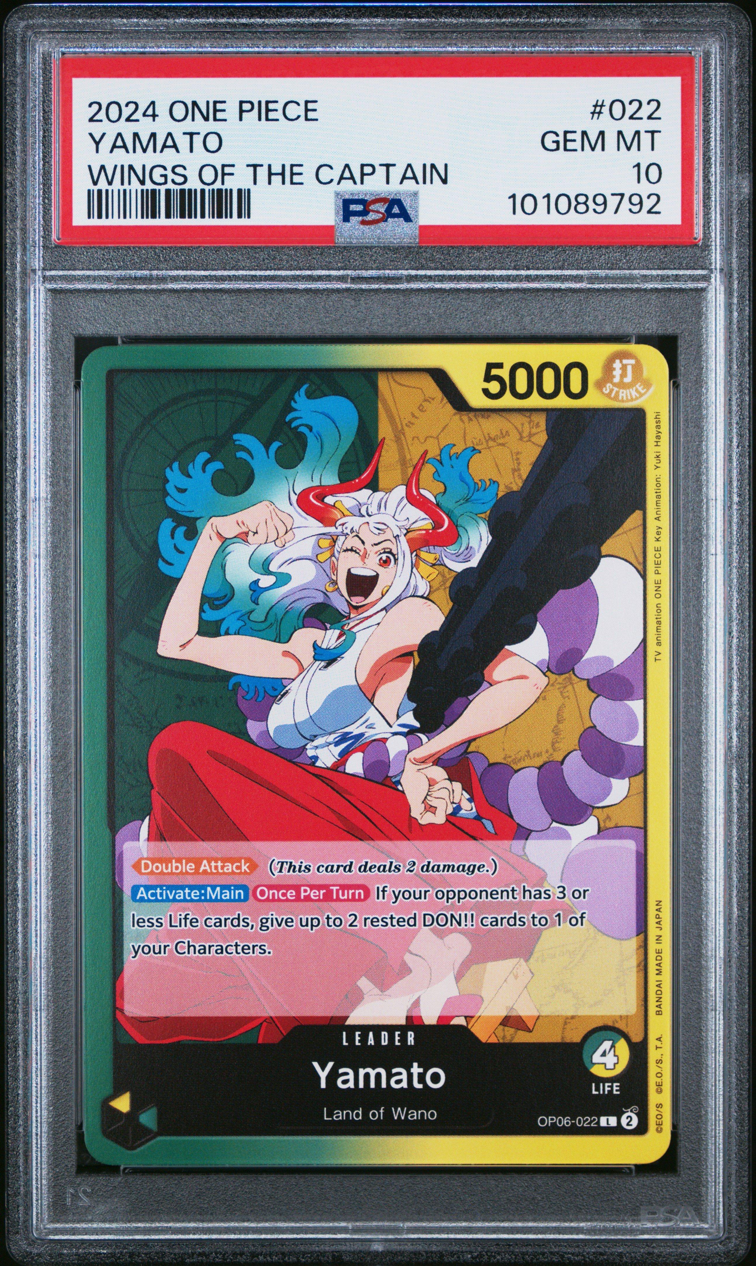 2024 One Piece Op06-wings Of The Captain 022 Yamato PSA 10