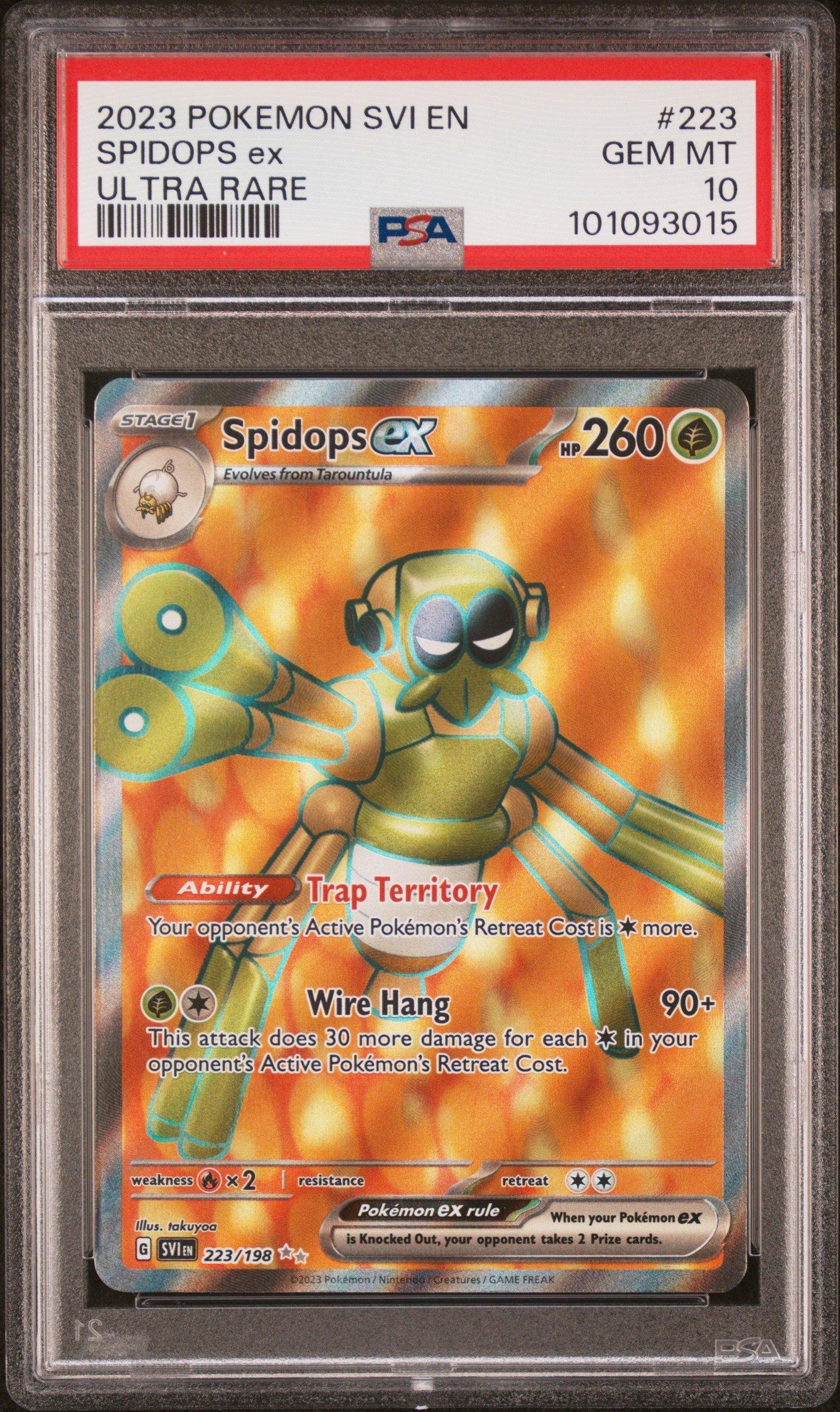 2023 Pokemon Svi En-scarlet & Violet 223 Spidops Ex Ultra Rare PSA