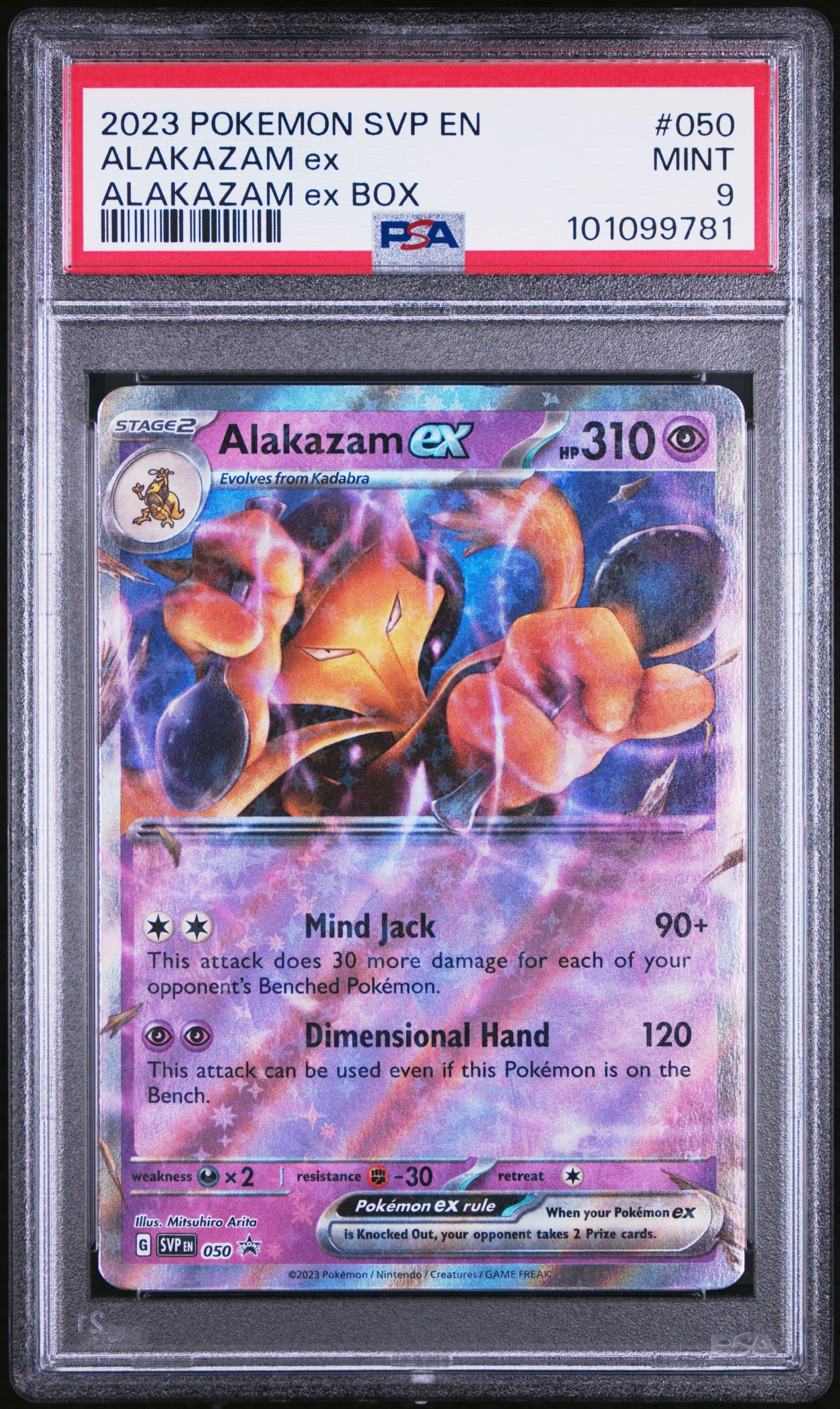 2023 Pokemon Svp En-sv Black Star Promo 050 Alakazam Ex Alakazam Ex Box PSA