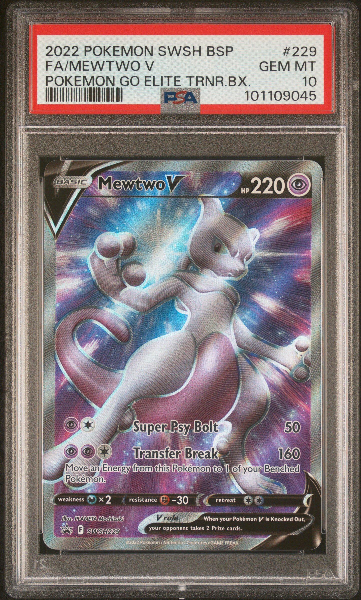 2022 Pokemon Swsh Black Star Promo 229 Full Art/mewtwo V Pokemon