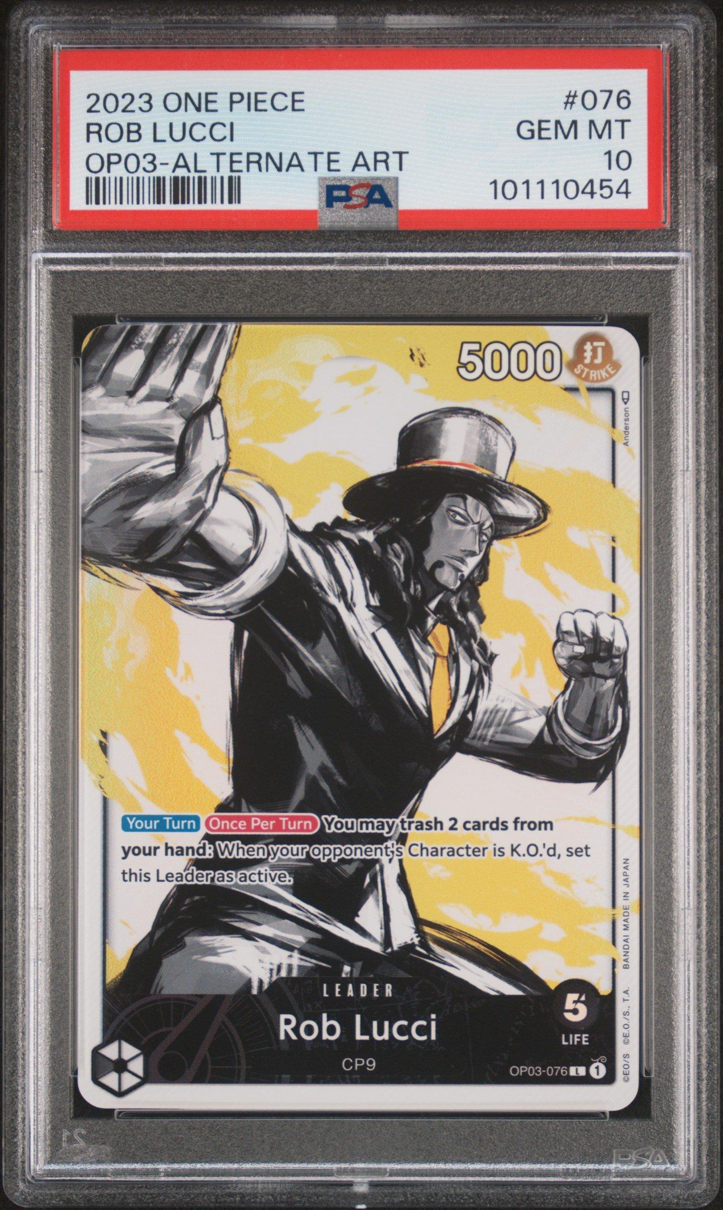 2023 One Piece Pillars Of Strength Rob Lucci Alternate Art PSA 10