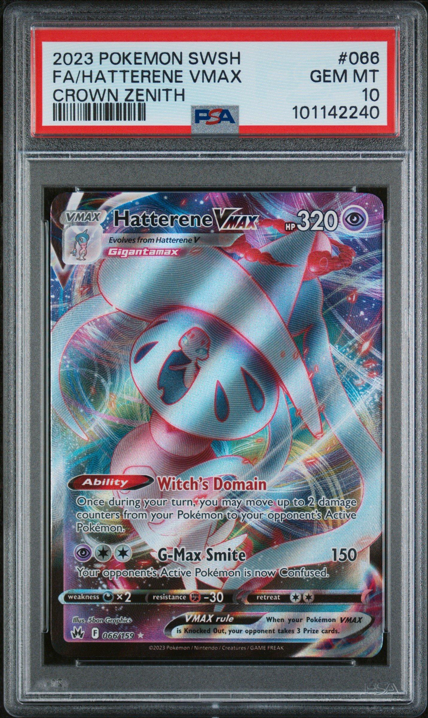 2023 Pokemon Sword And Shield Crown Zenith 066 Full Art/hatterene Vmax PSA 10