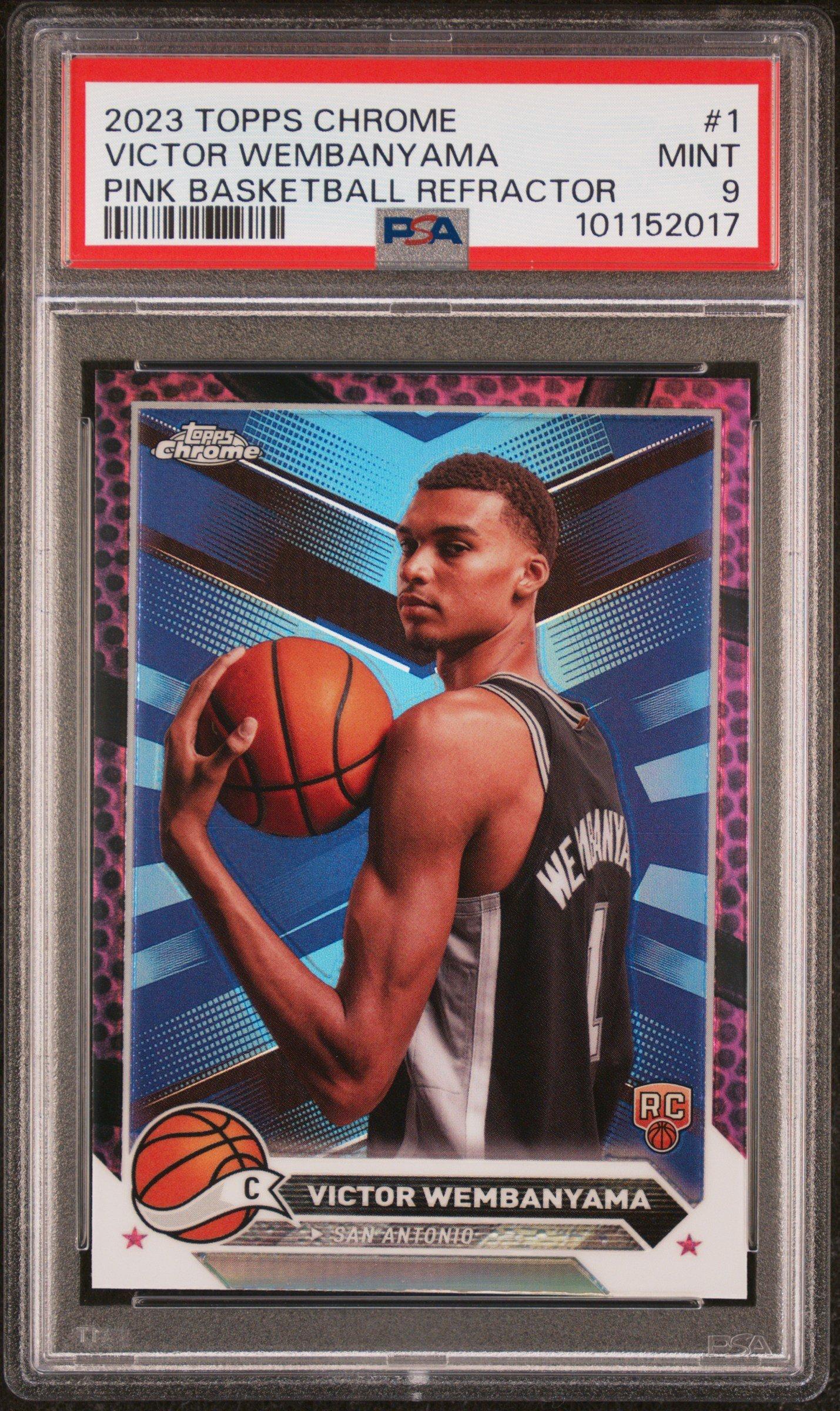 2023 Topps Chrome 1 Victor Wembanyama Basketball Refractor PSA