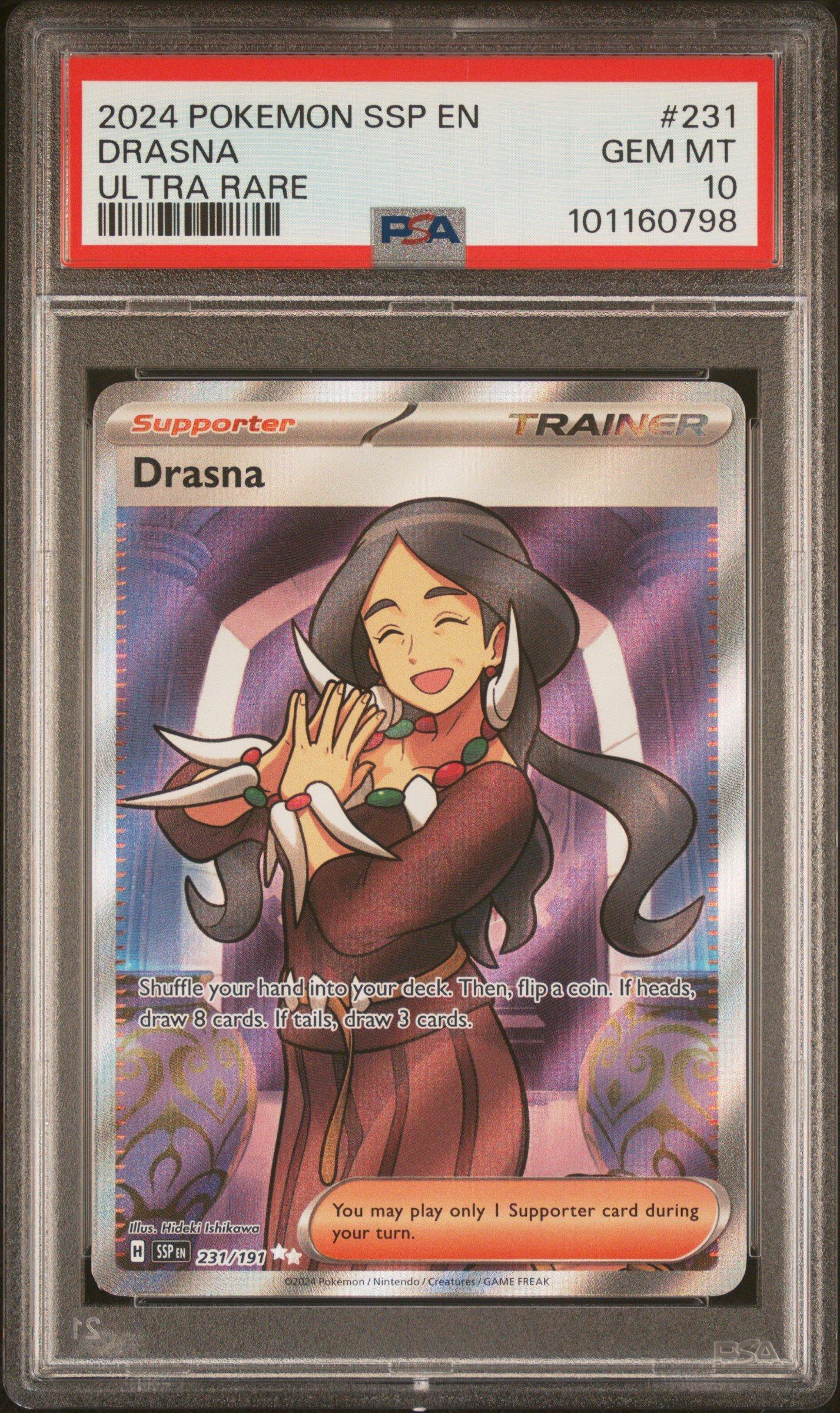 2024 Pokemon Ssp En-surging Sparks 231 Drasna Ultra Rare PSA
