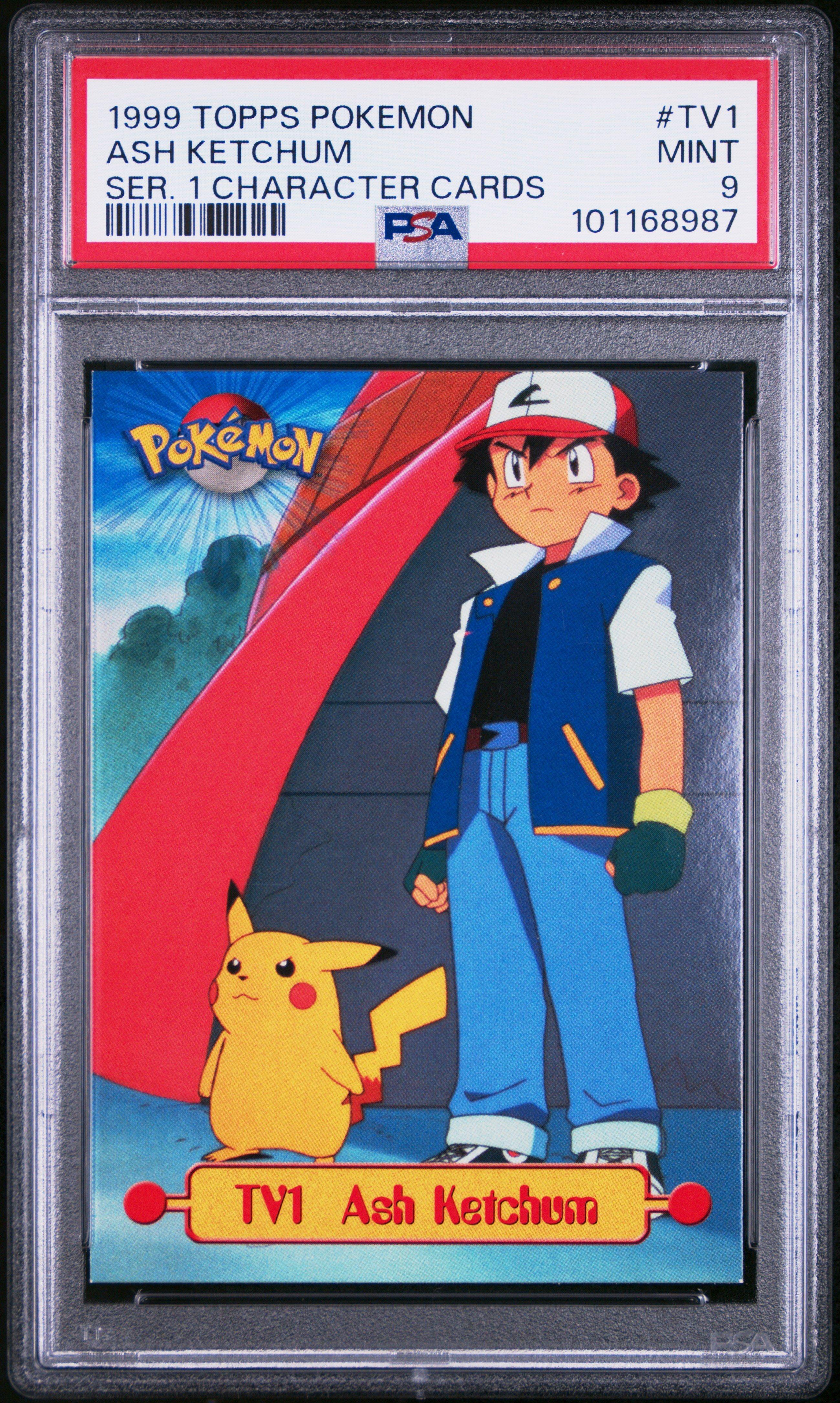 1999 Topps Pokemon Series 1 Character Cards Tv1 Ash Ketchum PSA