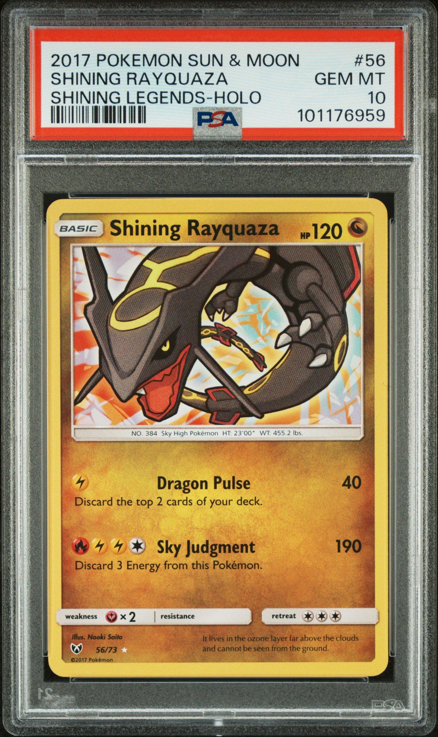 2017 Pokemon Sun & Moon Shining Legends 56 Shining Rayquaza-holo PSA 10  Graded Card | GameStop