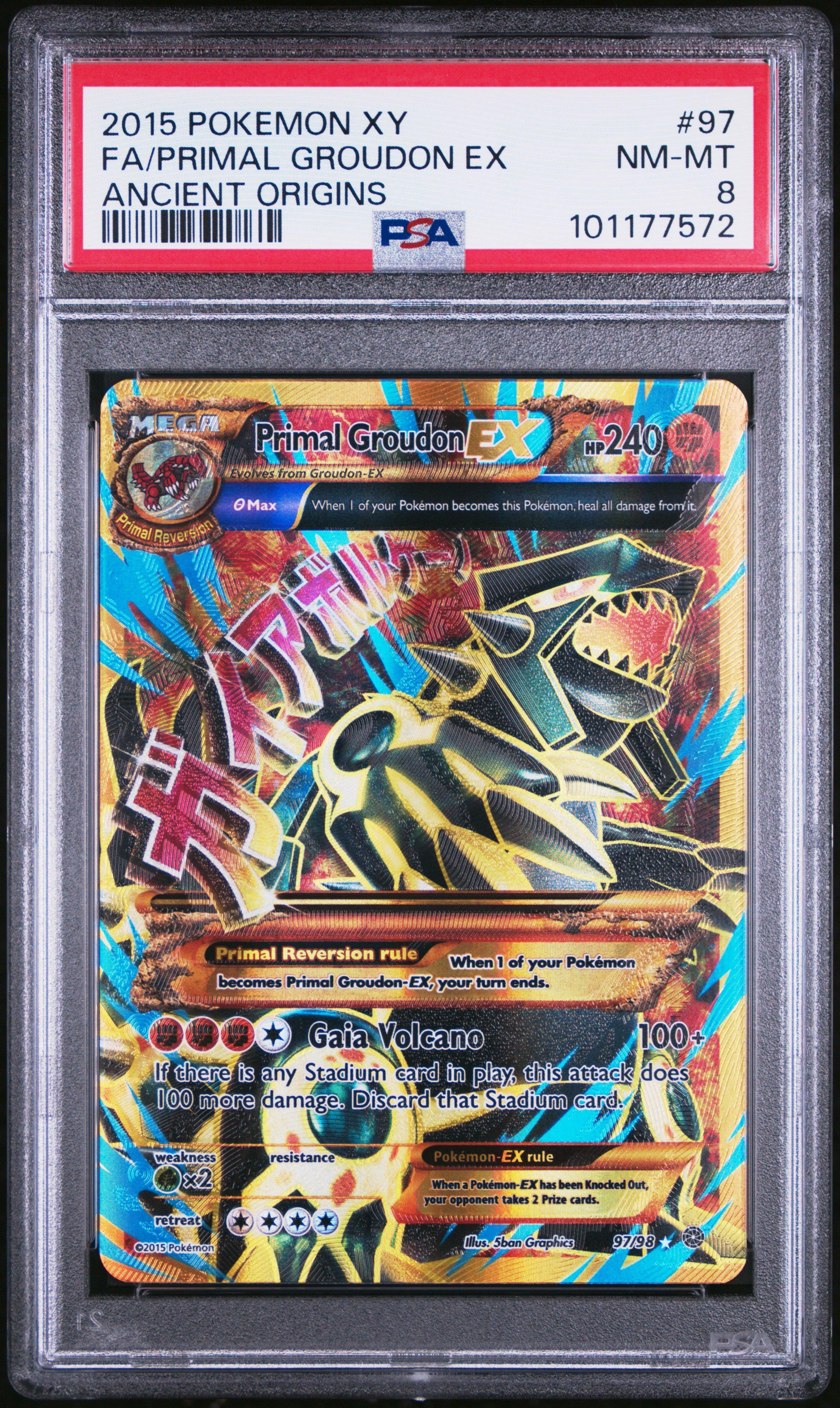 2015 Pokemon Xy Ancient Origins 97 Full Art/primal Groudon Ex PSA