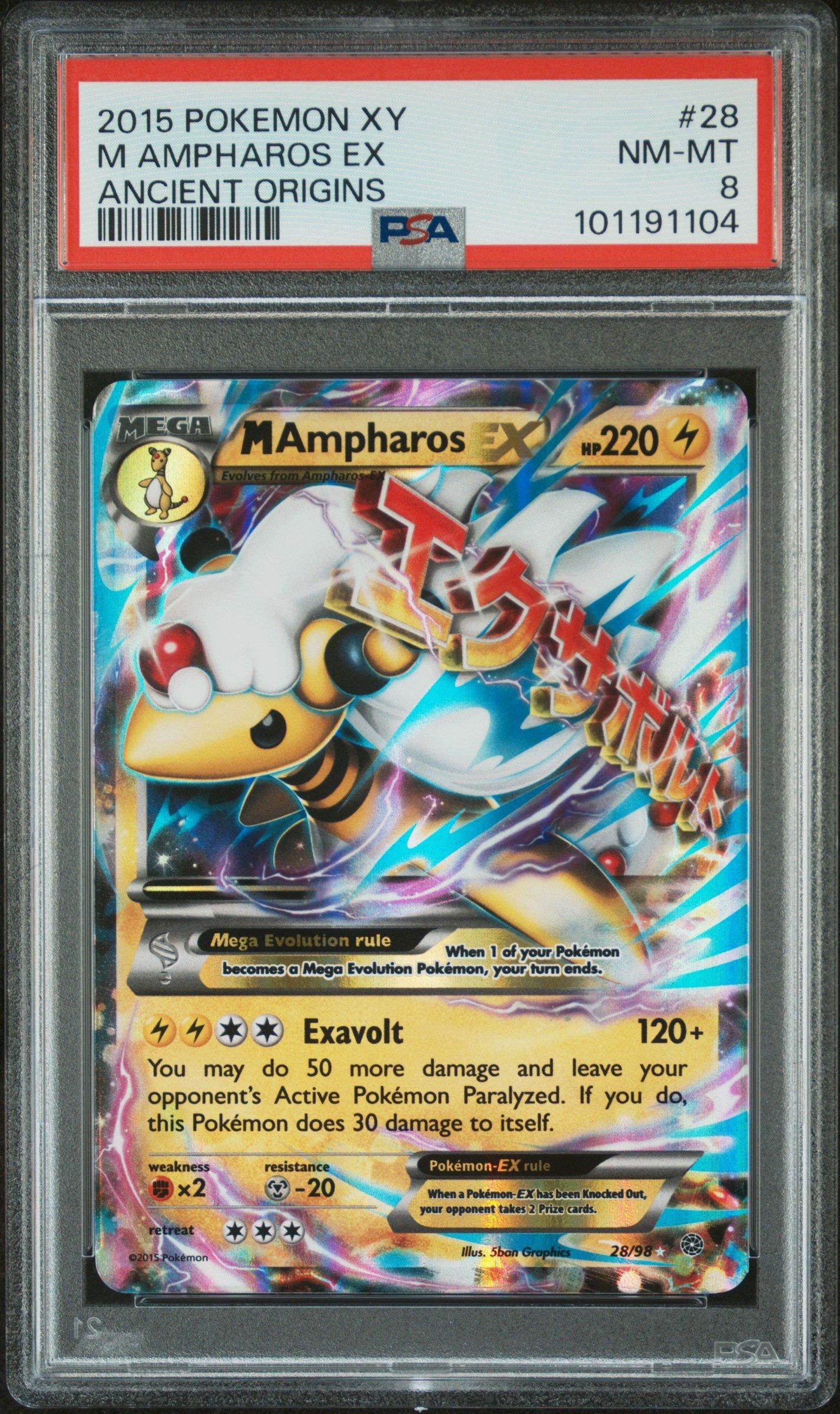 2015 Pokemon Xy Ancient Origins 28 M Ampharos Ex PSA
