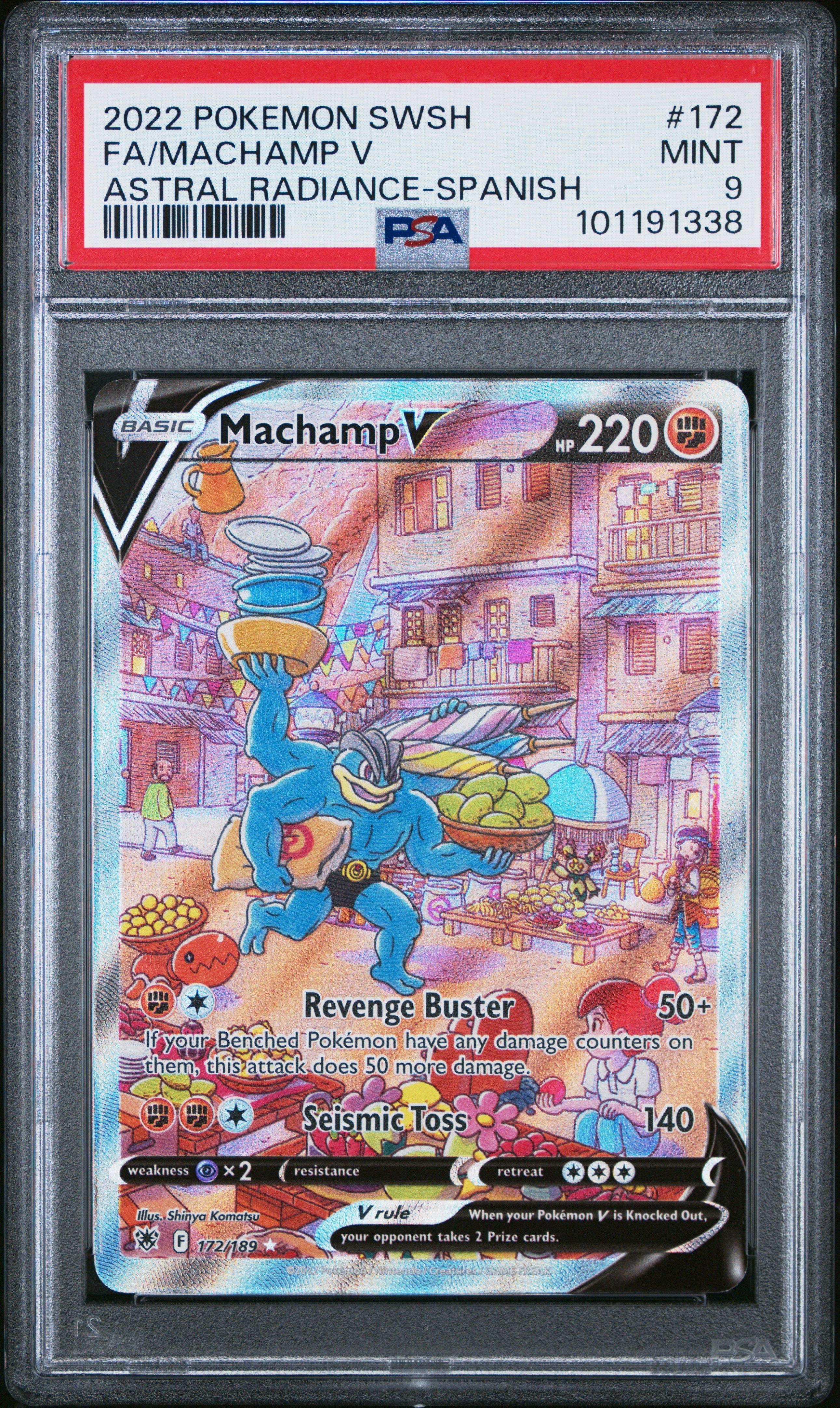 2022 Pokemon Sword & Shield Astral Radiance 172 Full Art/machamp V Spanish PSA 9