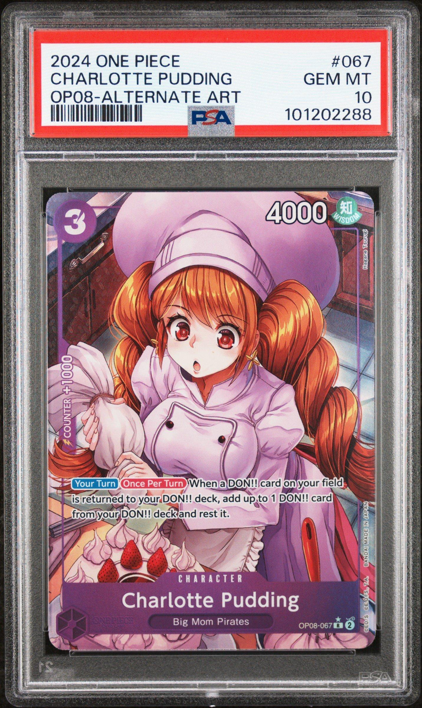 2024 One Piece Op08-two Legends Charlotte Pudding Alternate Art PSA 10