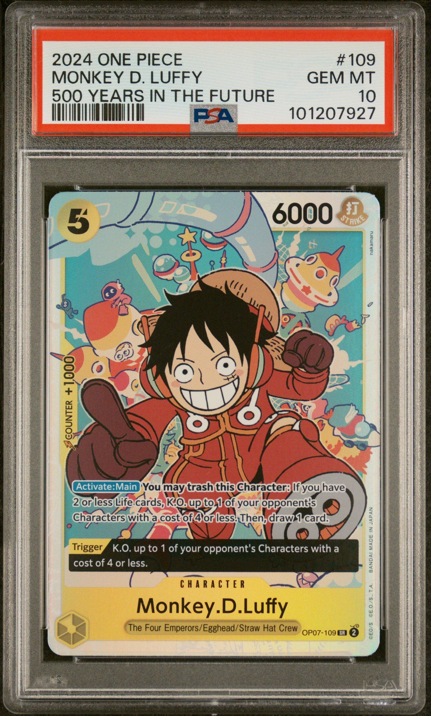 2024 One Piece Op07-500 Years In The Future 109 Monkey D. Luffy PSA 10