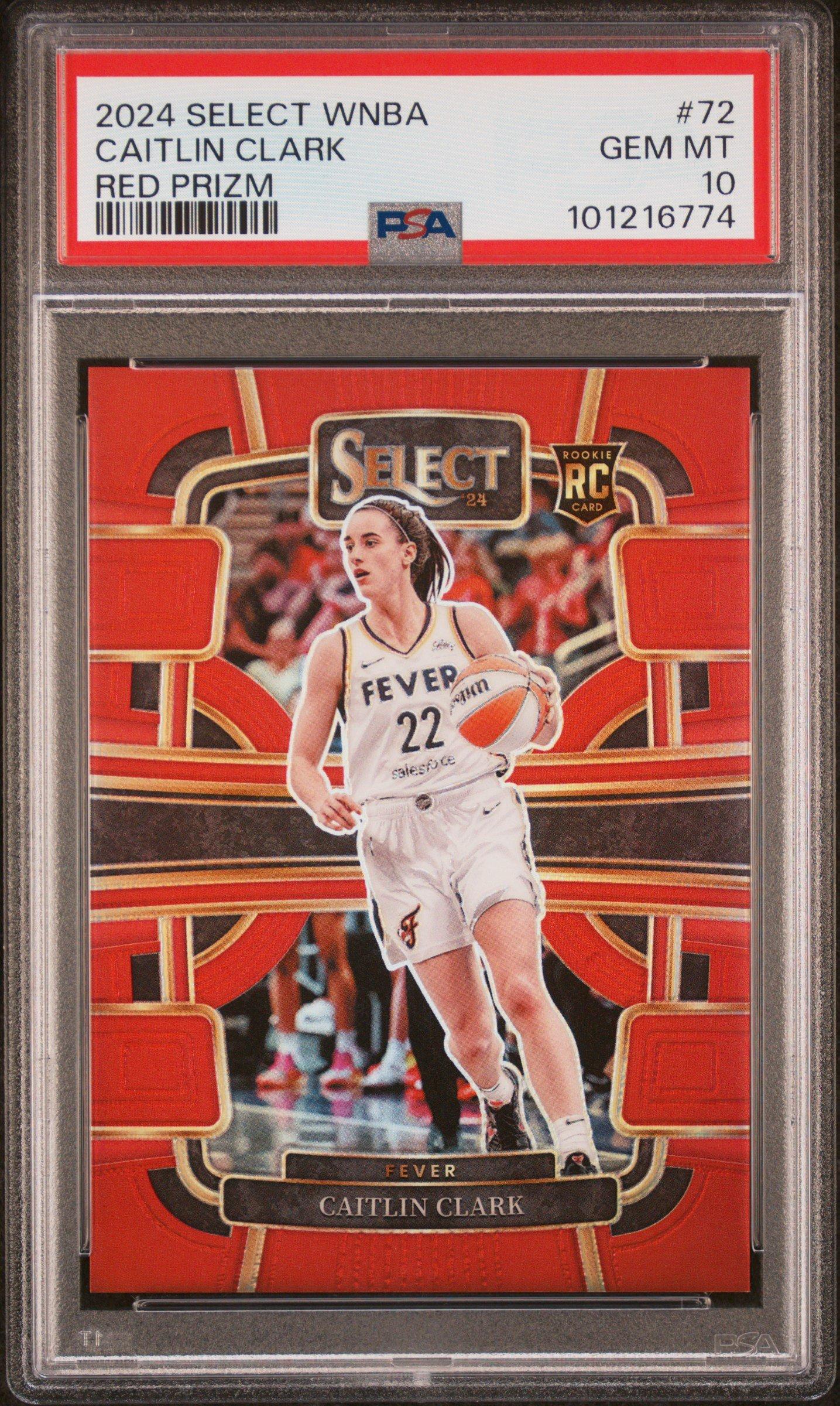 2024 Panini Select Wnba 72 Caitlin Clark Red Prizm PSA 10