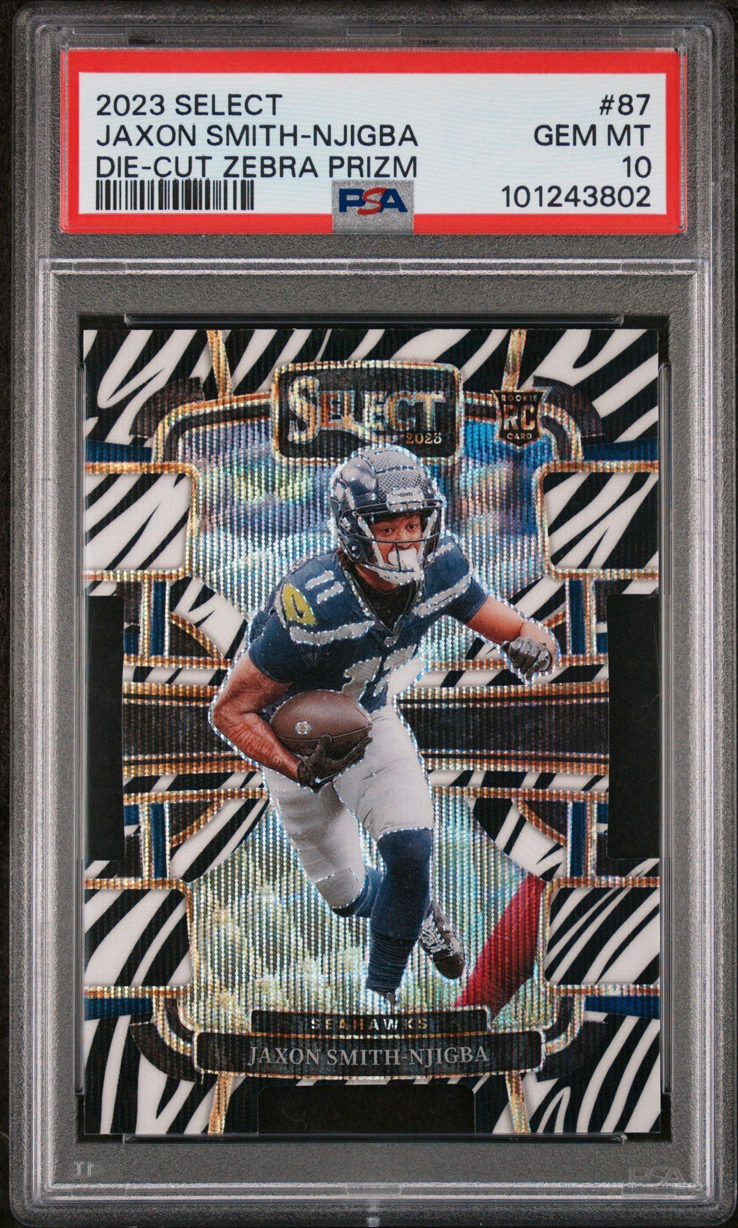 2023 Panini Select 87 Jaxon Smith-njigba Die-cut Zebra Prizm PSA