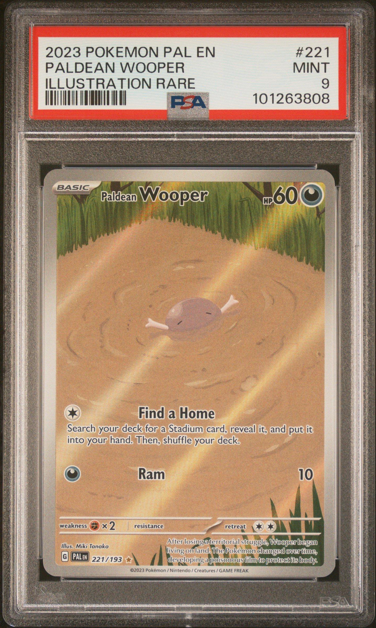 2023 Pokemon Pal En-paldea Evolved 221 Paldean Wooper Illustration Rare PSA