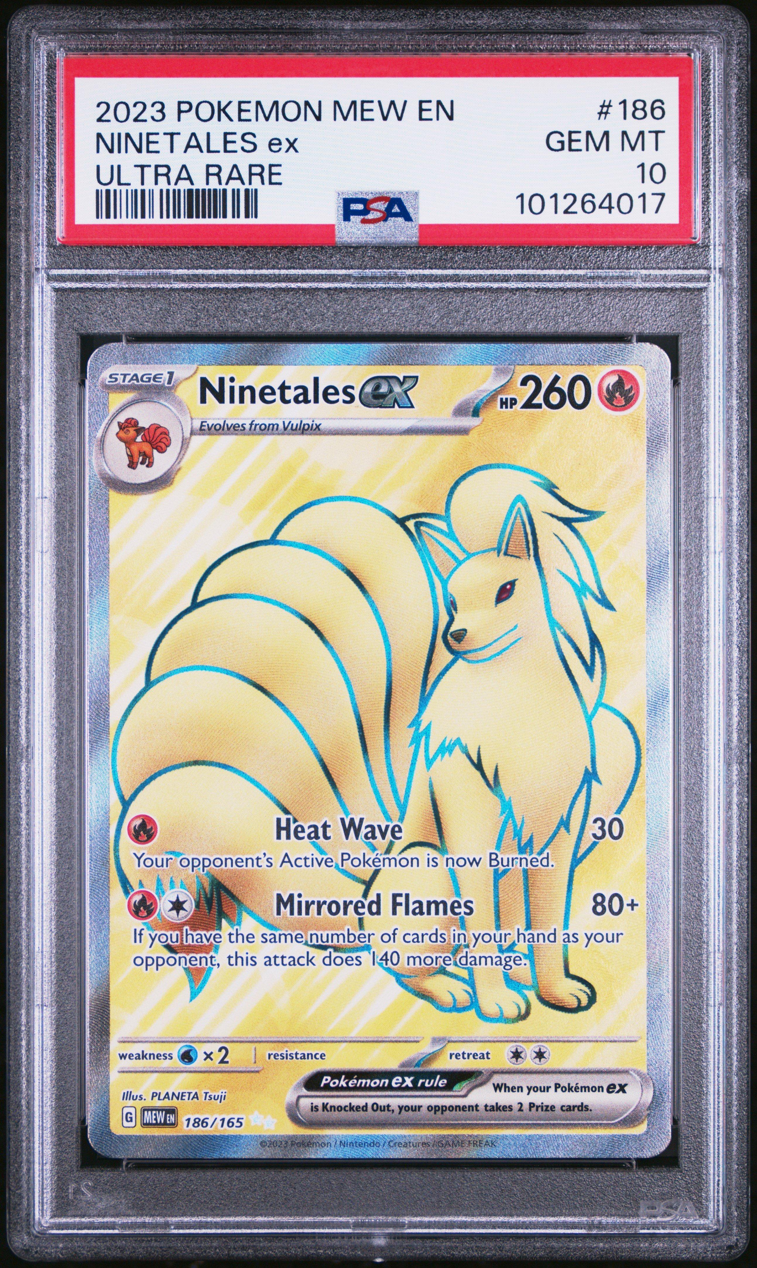 2023 Pokemon Mew En-151 186 Ninetales Ex Ultra Rare PSA