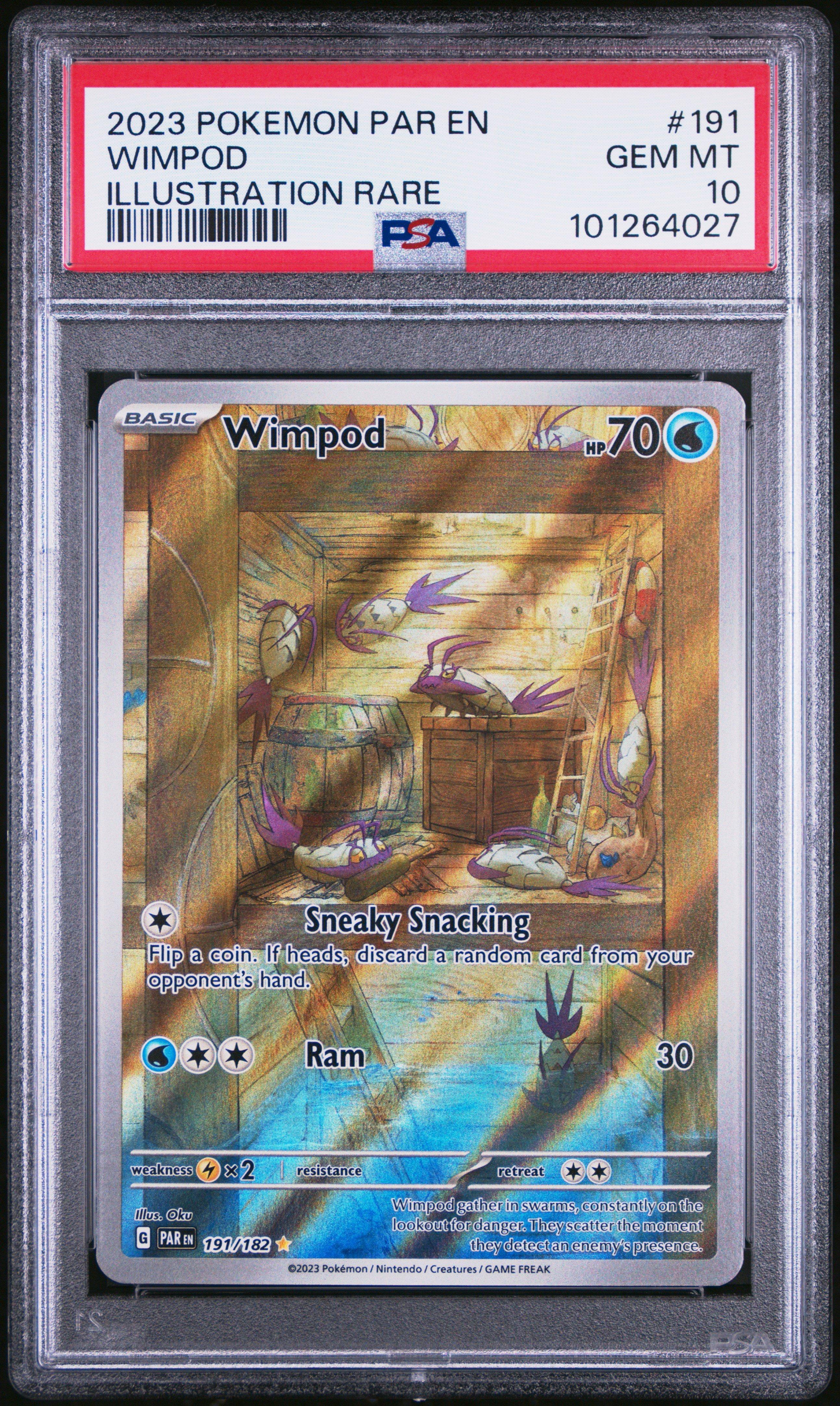 2023 Pokemon Par En-paradox Rift 191 Wimpod Illustration Rare PSA