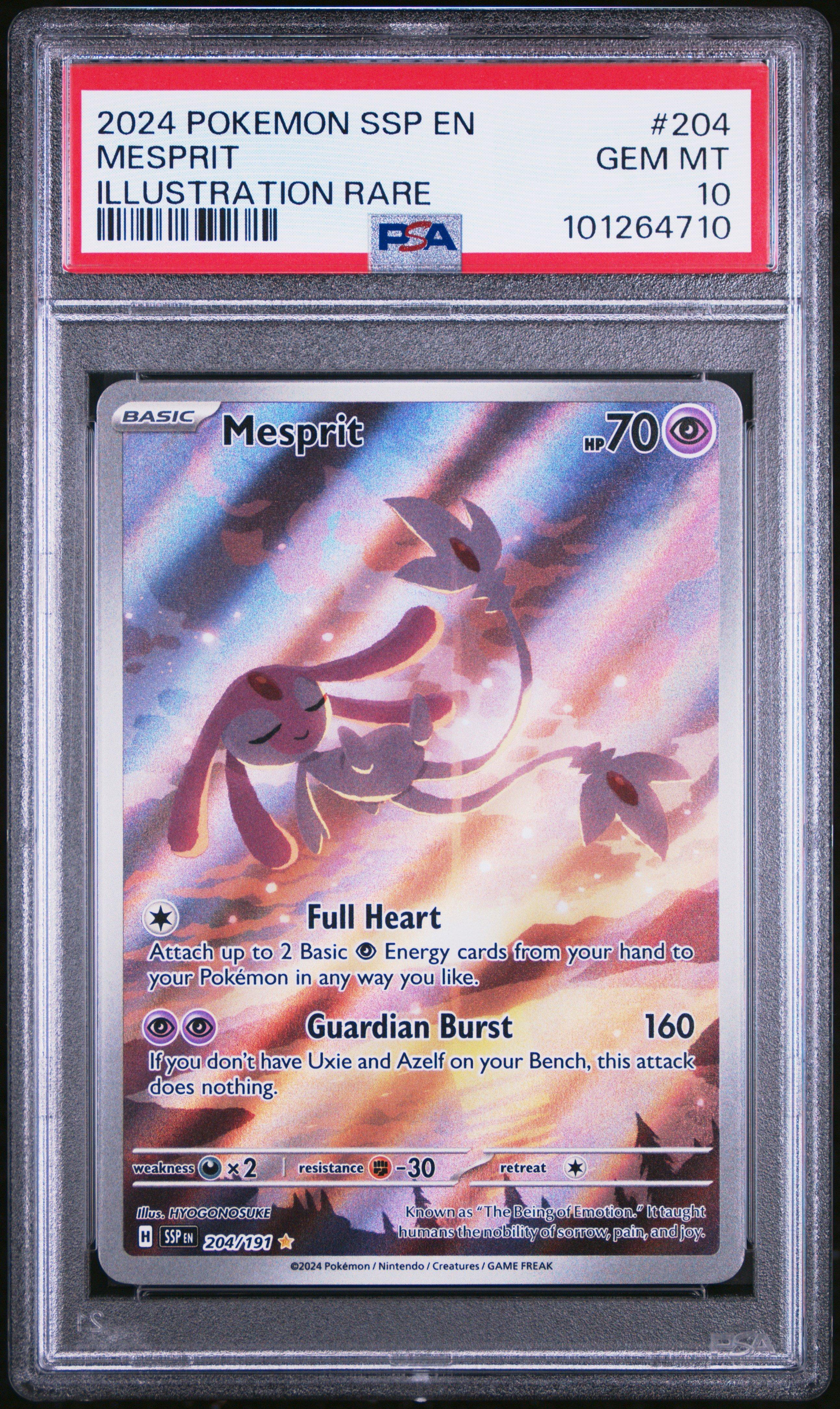 2024 Pokemon Ssp En-surging Sparks 204 Mesprit Illustration Rare PSA