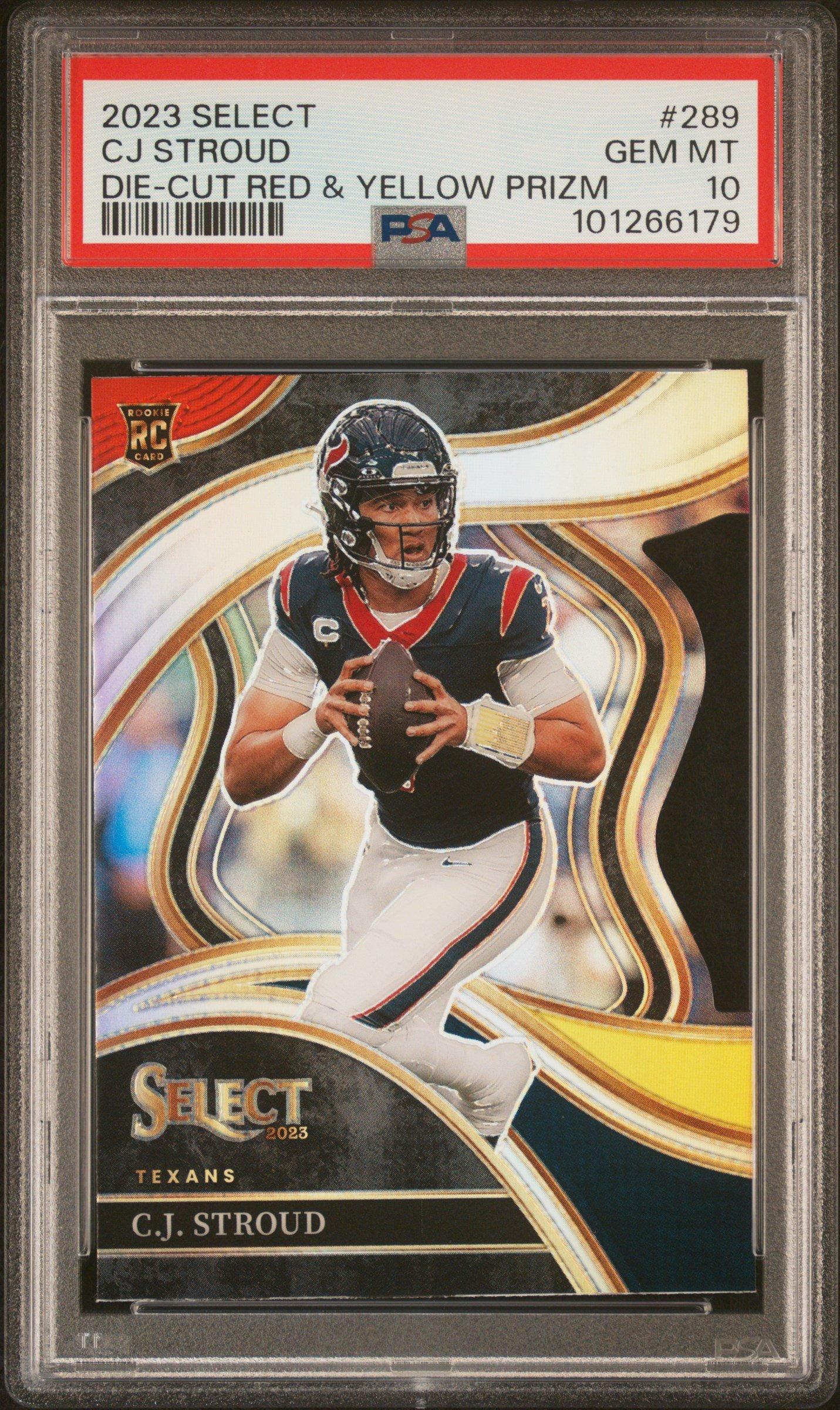 2023 Panini Select Cj Stroud Die-cut Red & Prizm PSA 10
