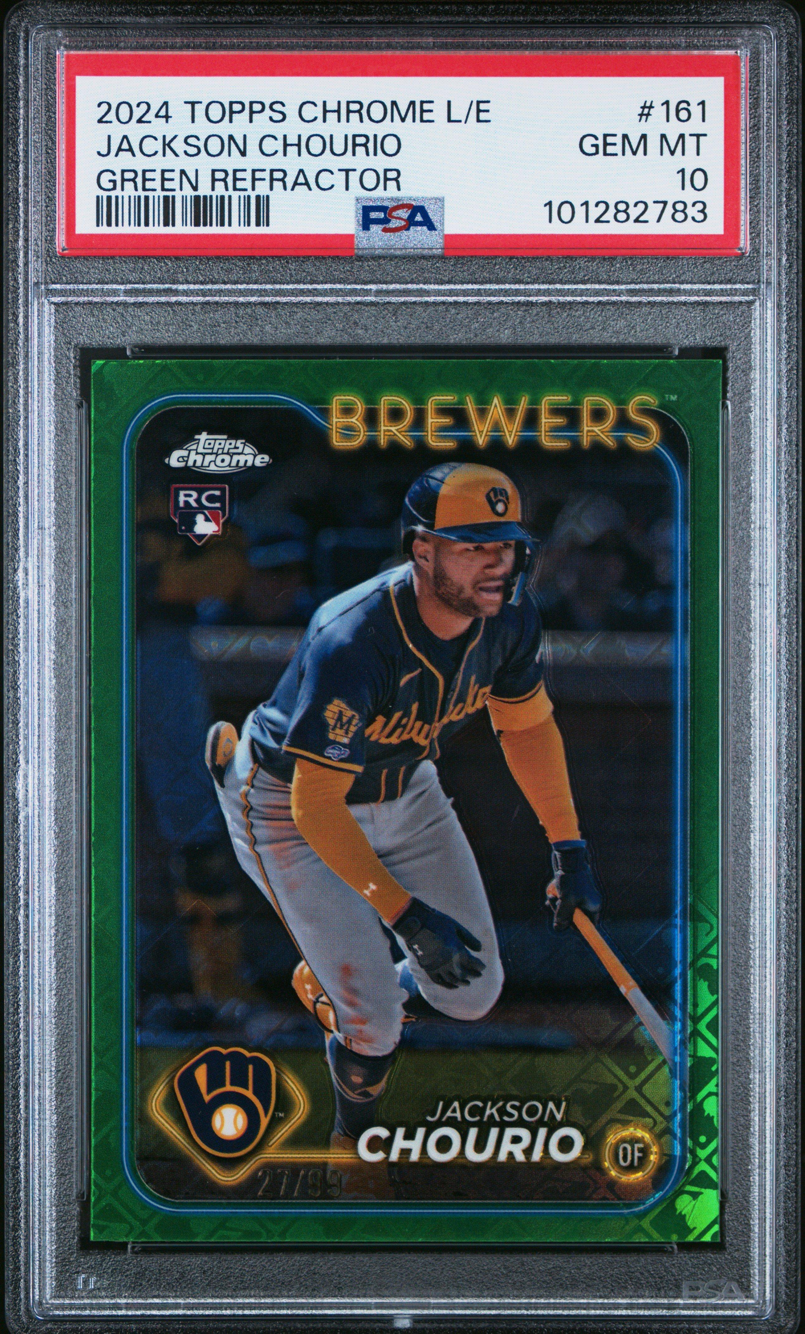 2024 Topps Chrome Logofractor Edition 161 Jackson Chourio Green
