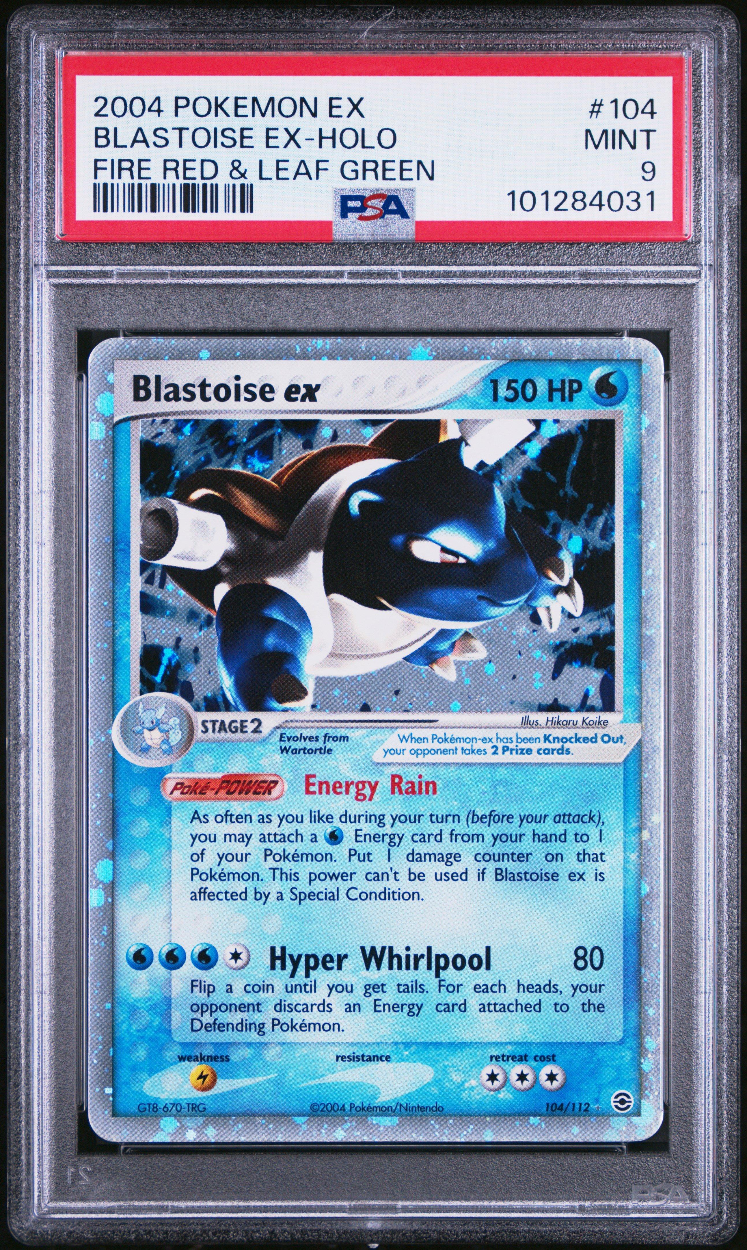 2004 Pokemon Ex Fire Red & Leaf Green 104 Blastoise Ex-holo PSA 9