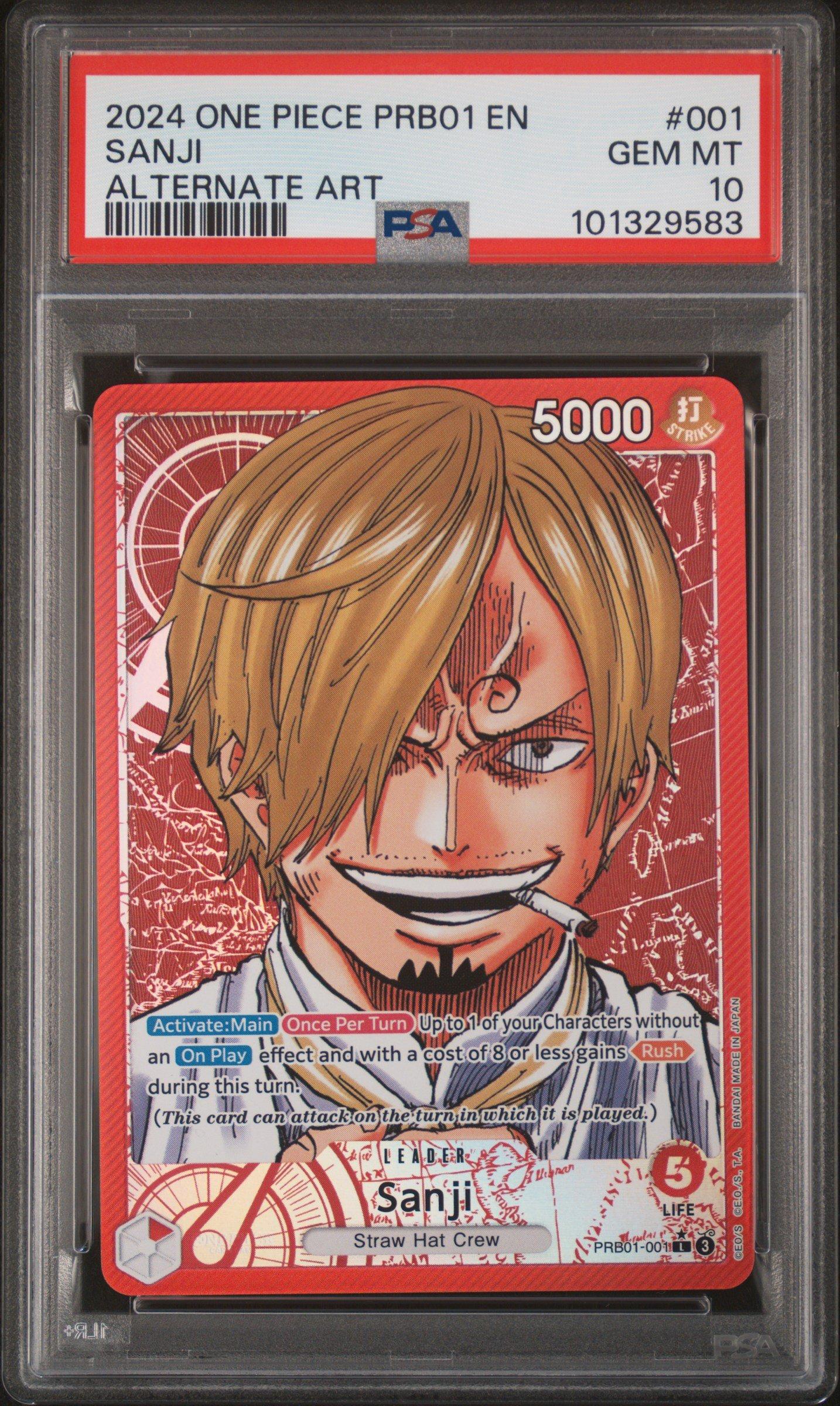 2024 One Piece Prb01-premium Booster -one Piece Card The Best- 001 Sanji Alternate Art PSA 10