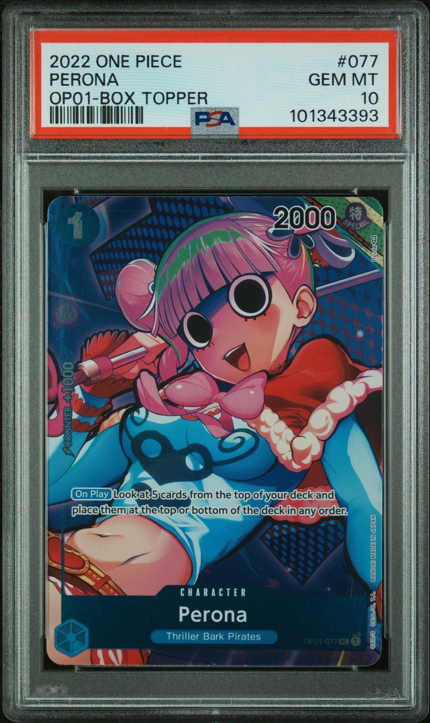 2022 One Piece Op01-romance Dawn 077 Perona Box Topper PSA 10