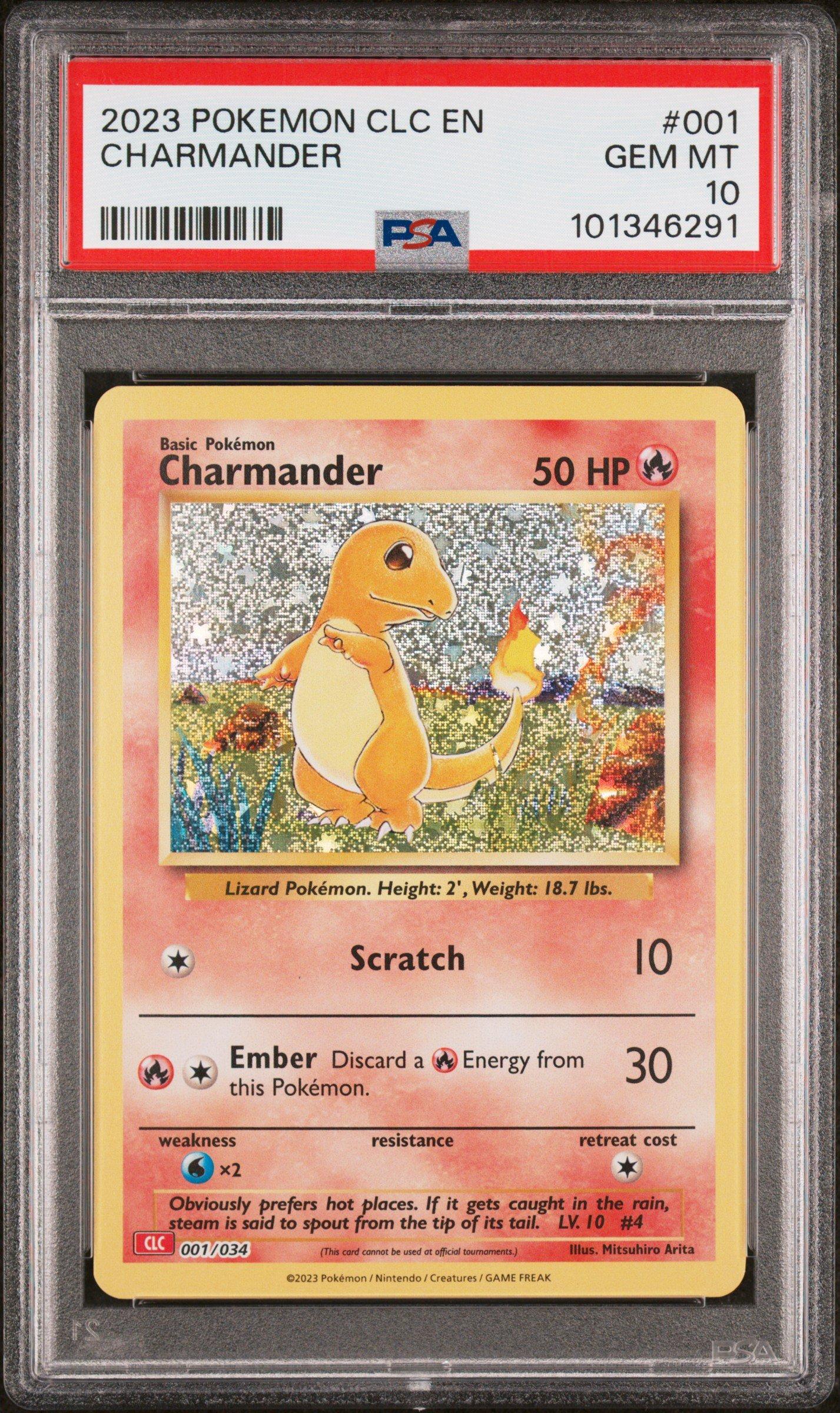 2023 Pokemon Clc-trading Card Game Classic Charizard & Ho-oh Ex Deck 001 Charmander PSA