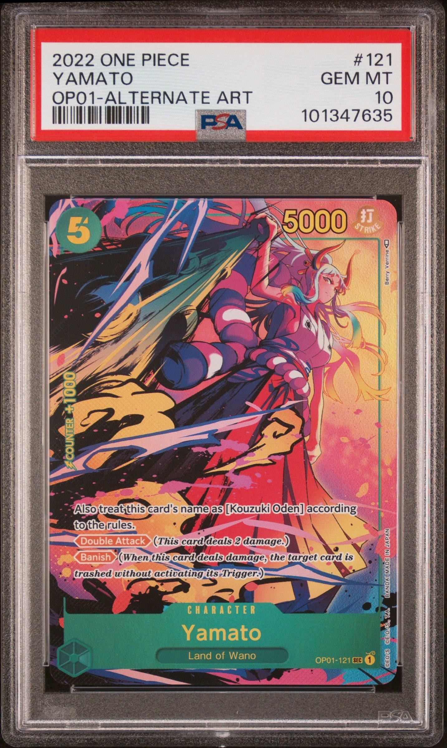 2022 One Piece Op01-romance Dawn 121 Yamato Alternate Art PSA 10
