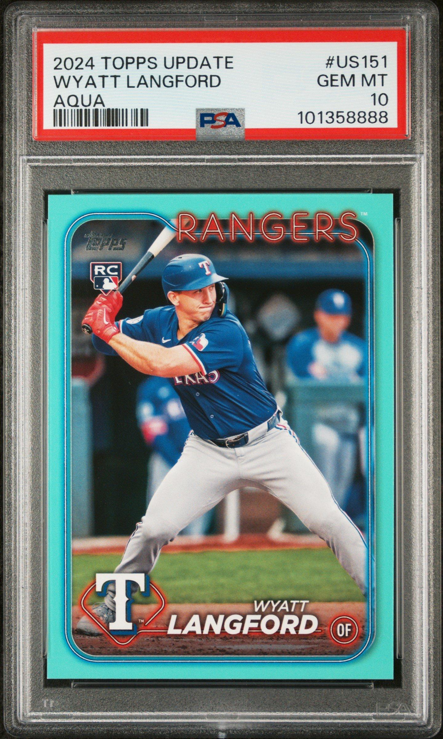 2024 Topps Update Us151 Wyatt Langford Aqua PSA 10