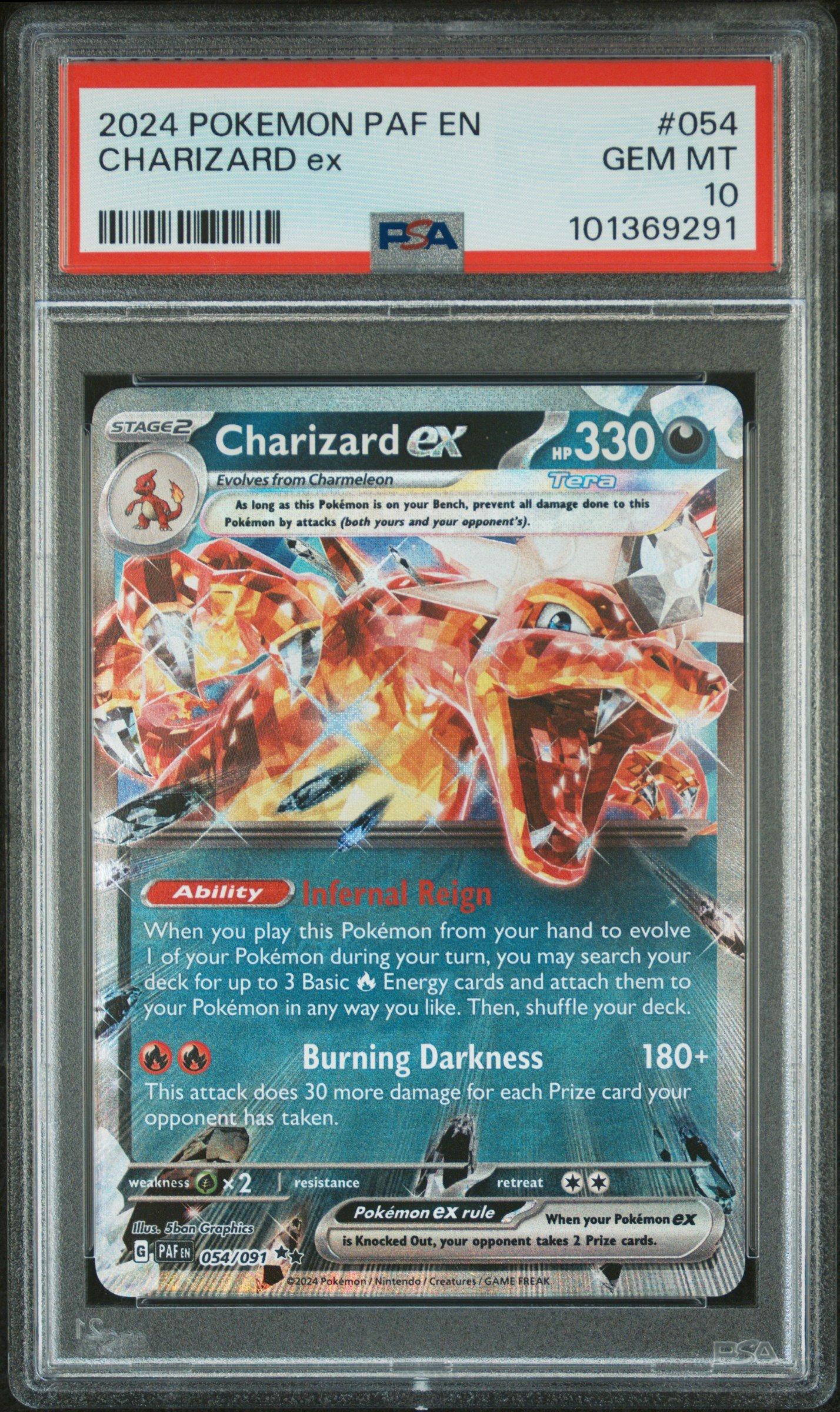 2024 Pokemon Paf En-paldean Fates 054 Charizard Ex PSA