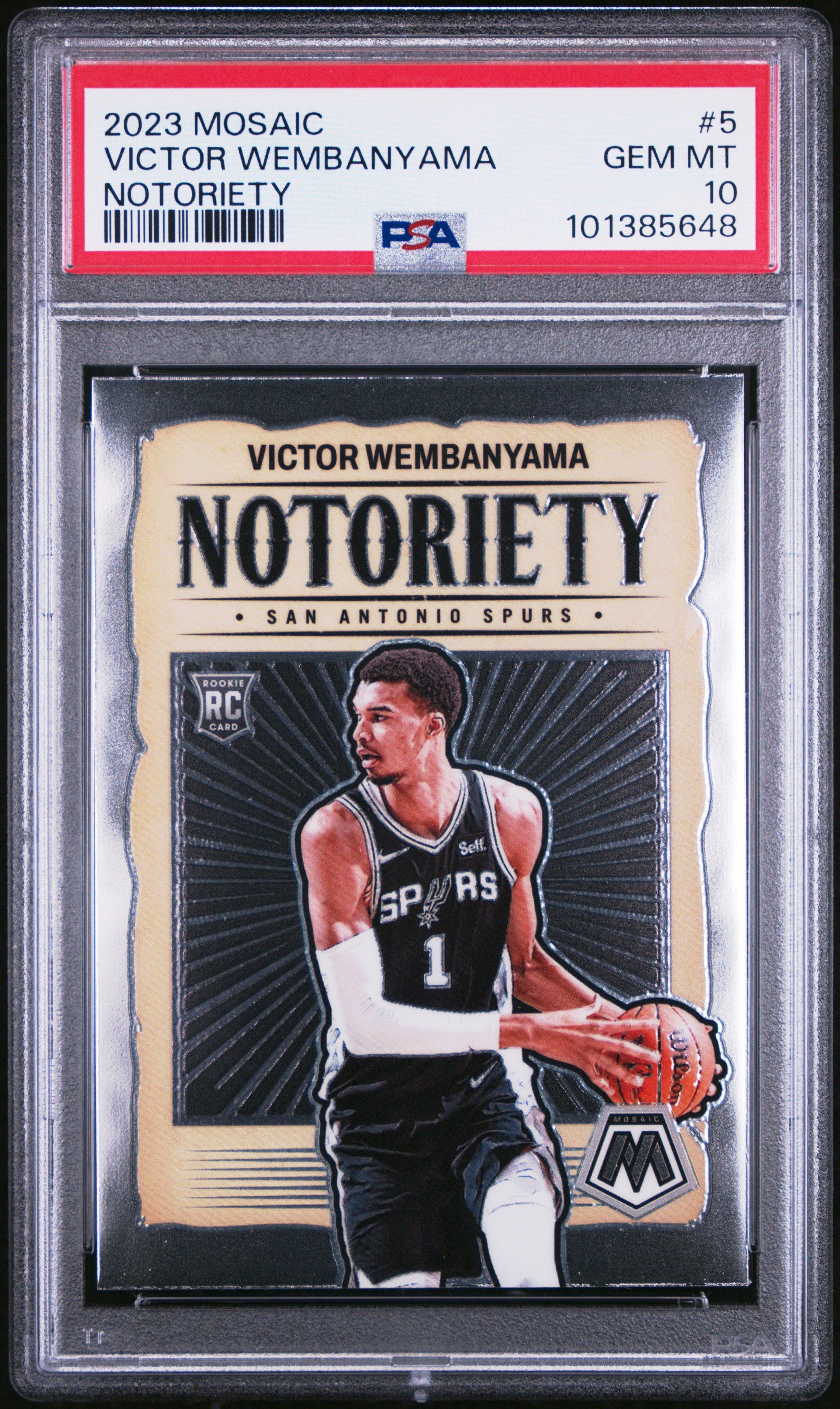 2023 Panini Mosaic Notoriety 5 Victor Wembanyama PSA 10