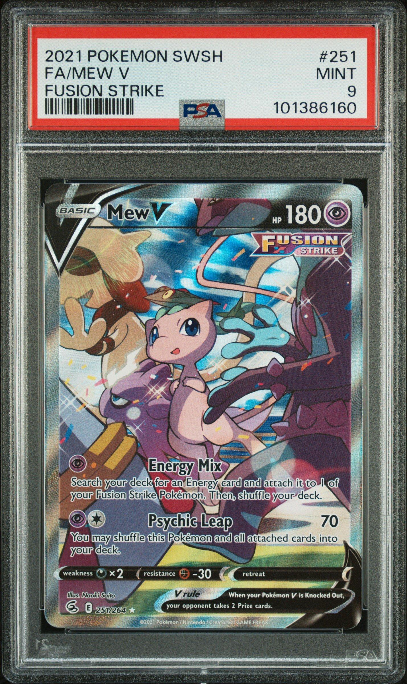 2021 Pokemon Sword & Shield Fusion Strike 251 Full Art/mew V PSA 9 Graded  Card | GameStop