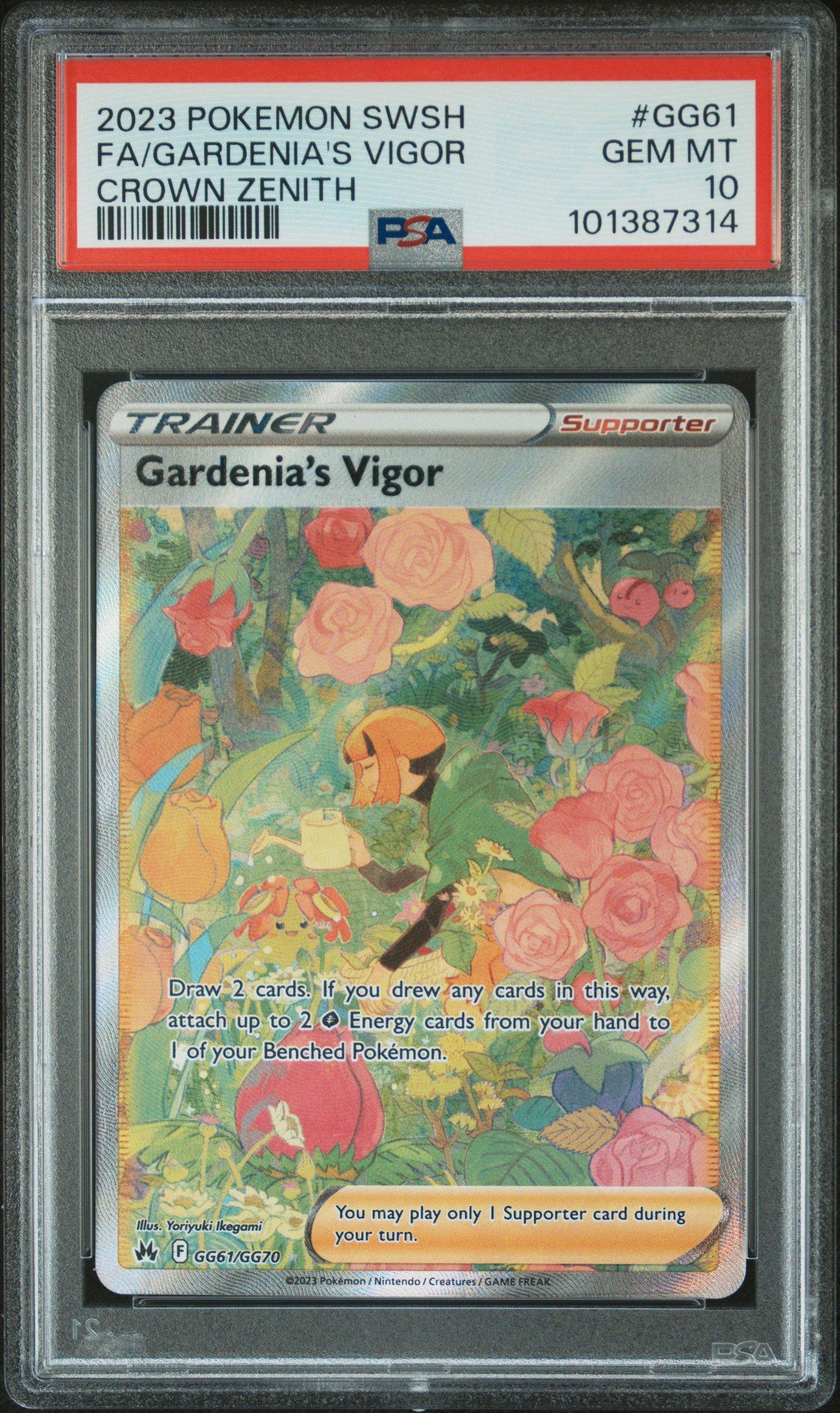 2023 Pokemon Sword And Shield Crown Zenith Gg61 Full Art/gardenia's Vigor PSA