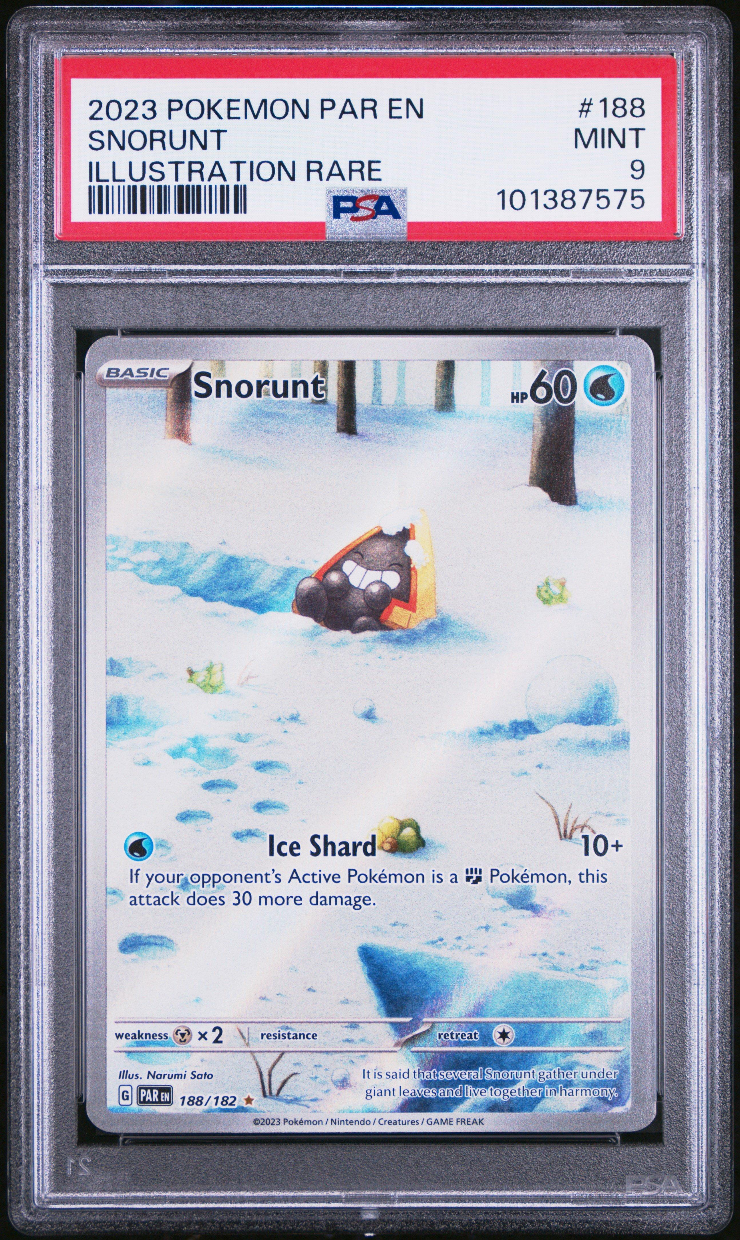 2023 Pokemon Par En-paradox Rift 188 Snorunt Illustration Rare PSA