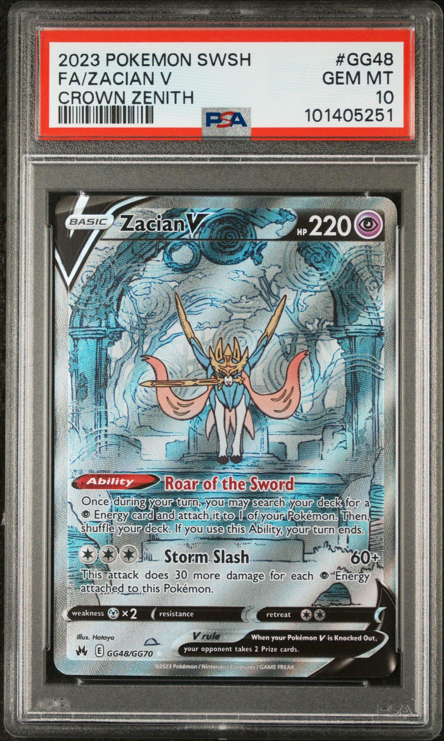 2023 Pokemon Sword And Shield Crown Zenith Gg48 Full Art/zacian V PSA