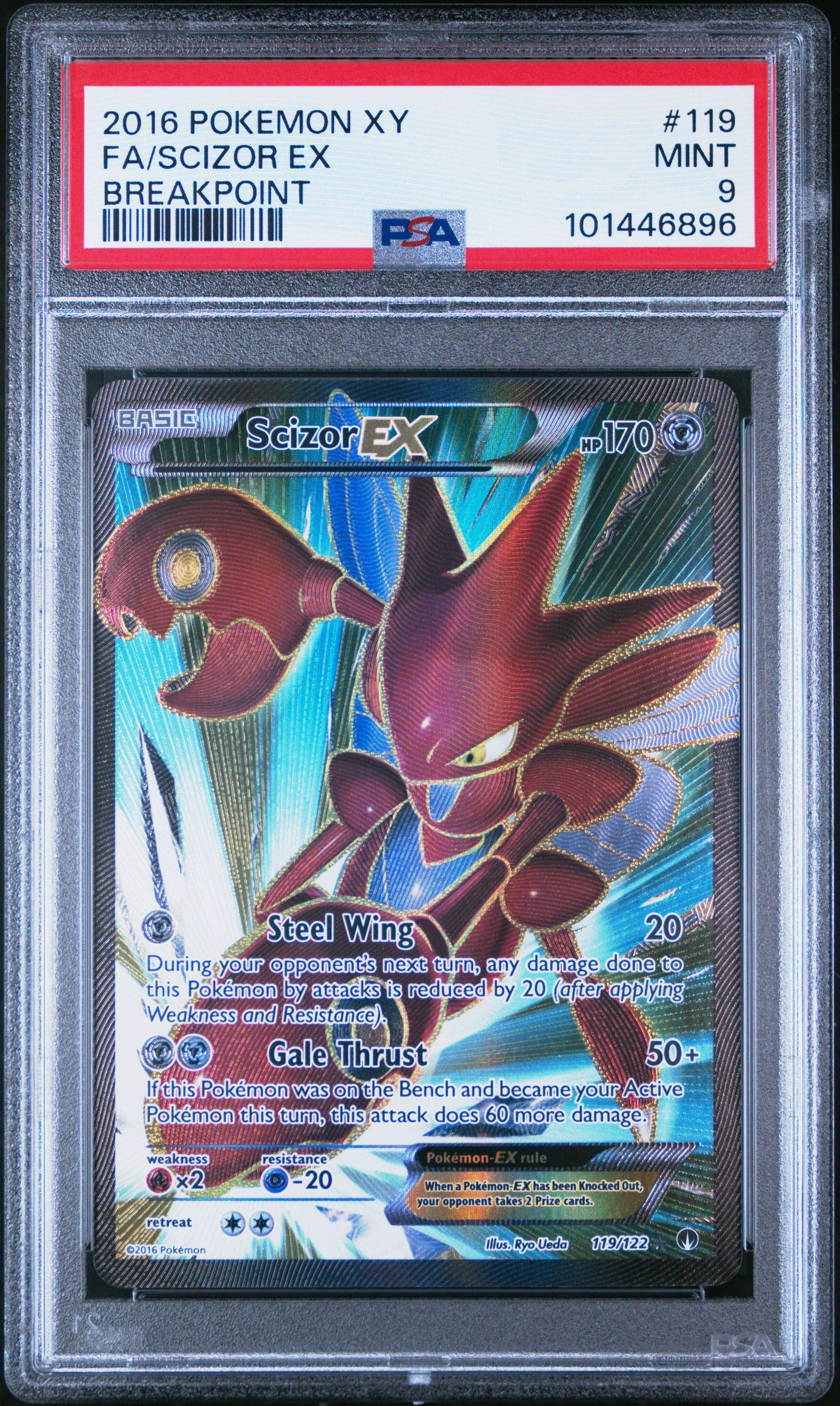 2016 Pokemon Xy Breakpoint 119 Full Art/scizor Ex PSA