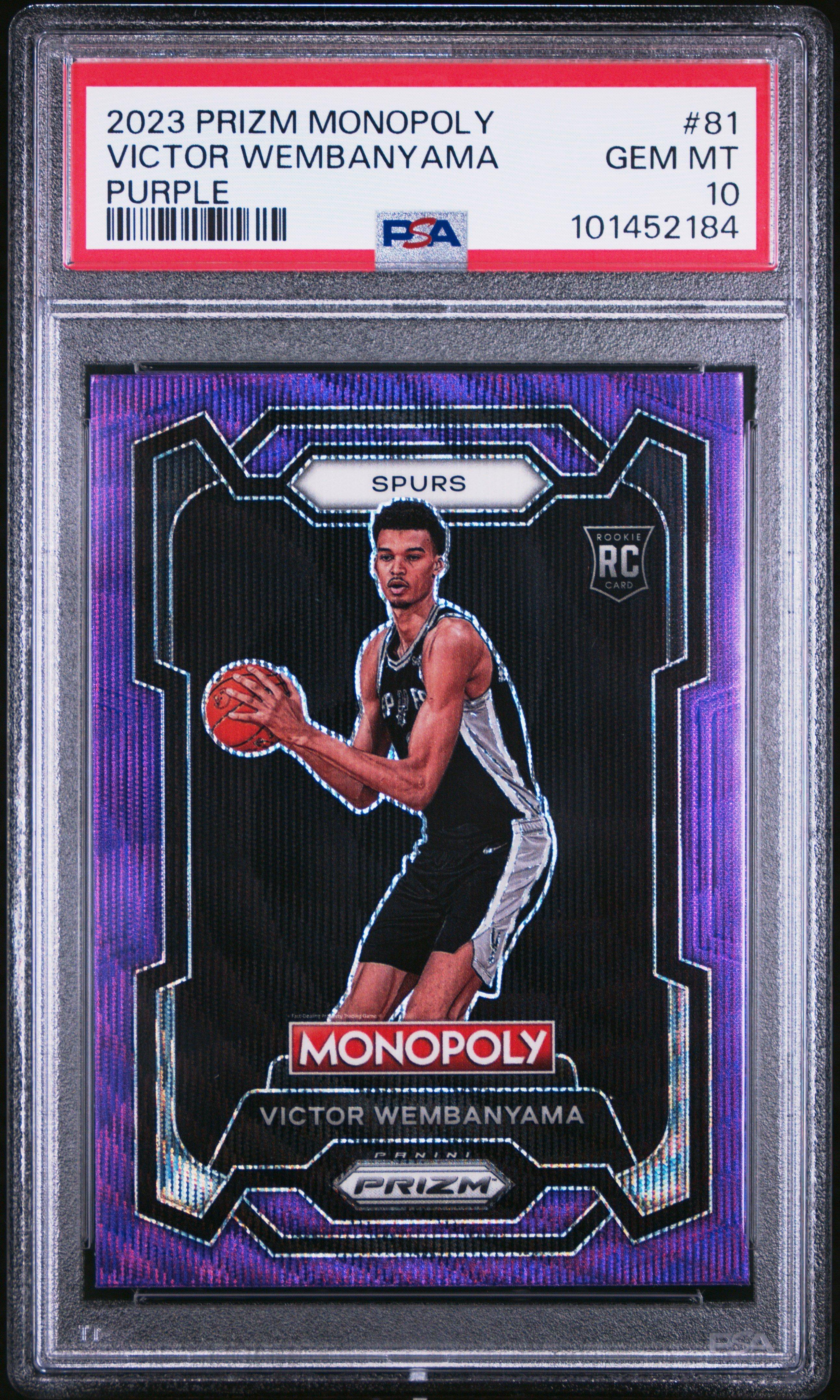 2023 Panini Prizm Monopoly 81 Victor Wembanyama Purple PSA
