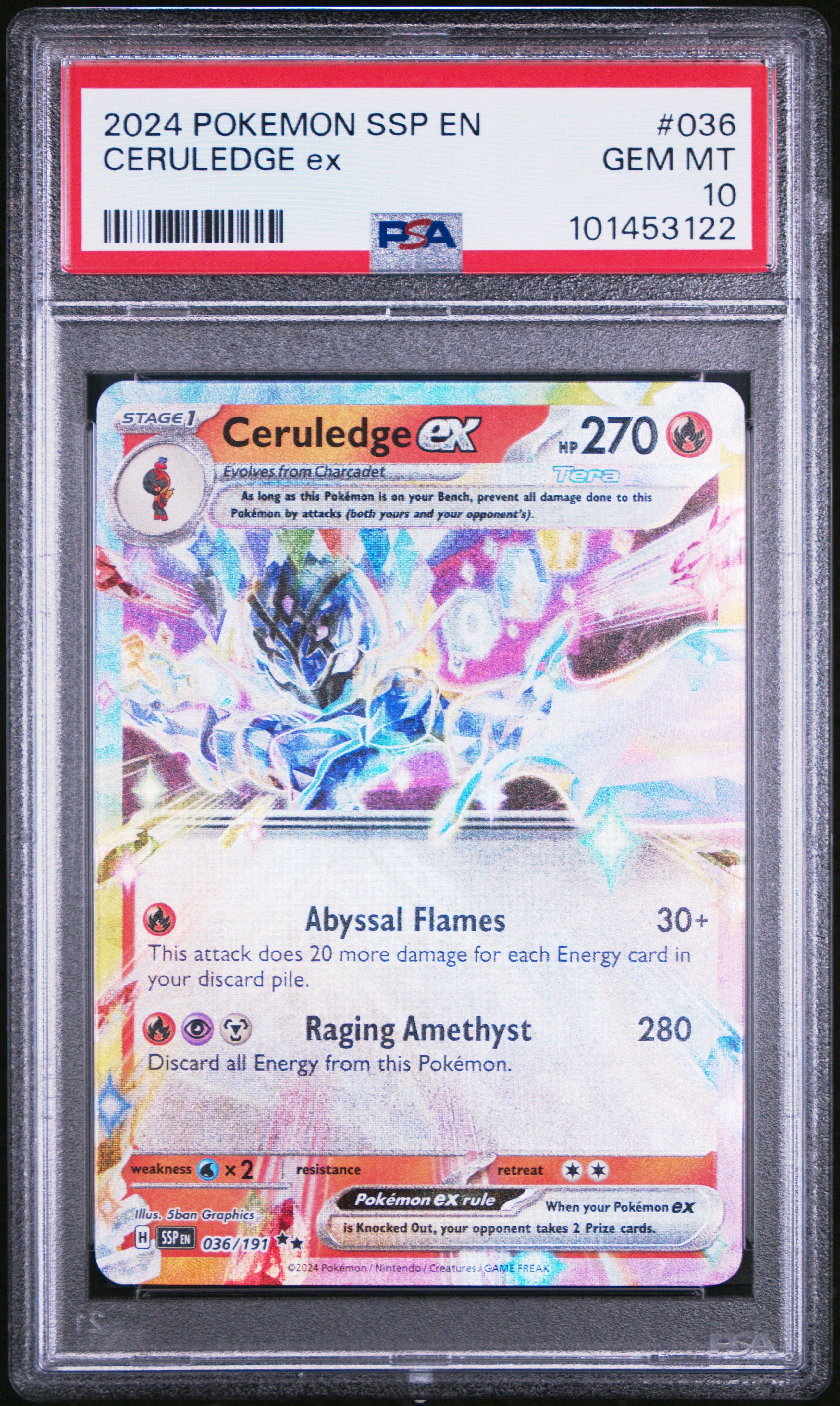 2024 Pokemon Ssp En-surging Sparks 036 Ceruledge Ex PSA 10 Graded