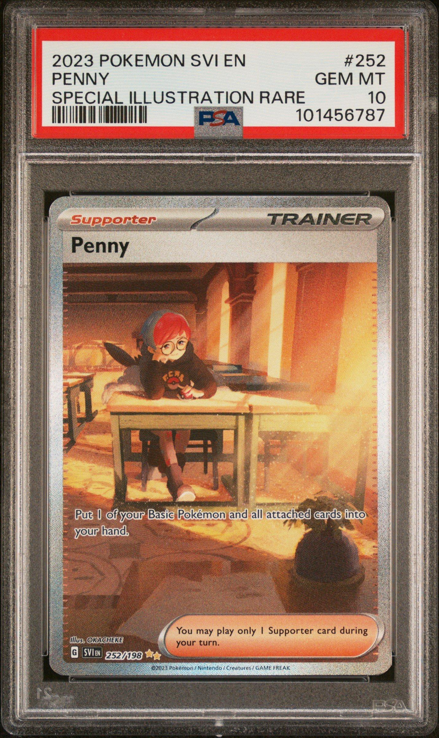2023 Pokemon Svi En-scarlet & Violet 252 Penny Special Illustration Rare PSA