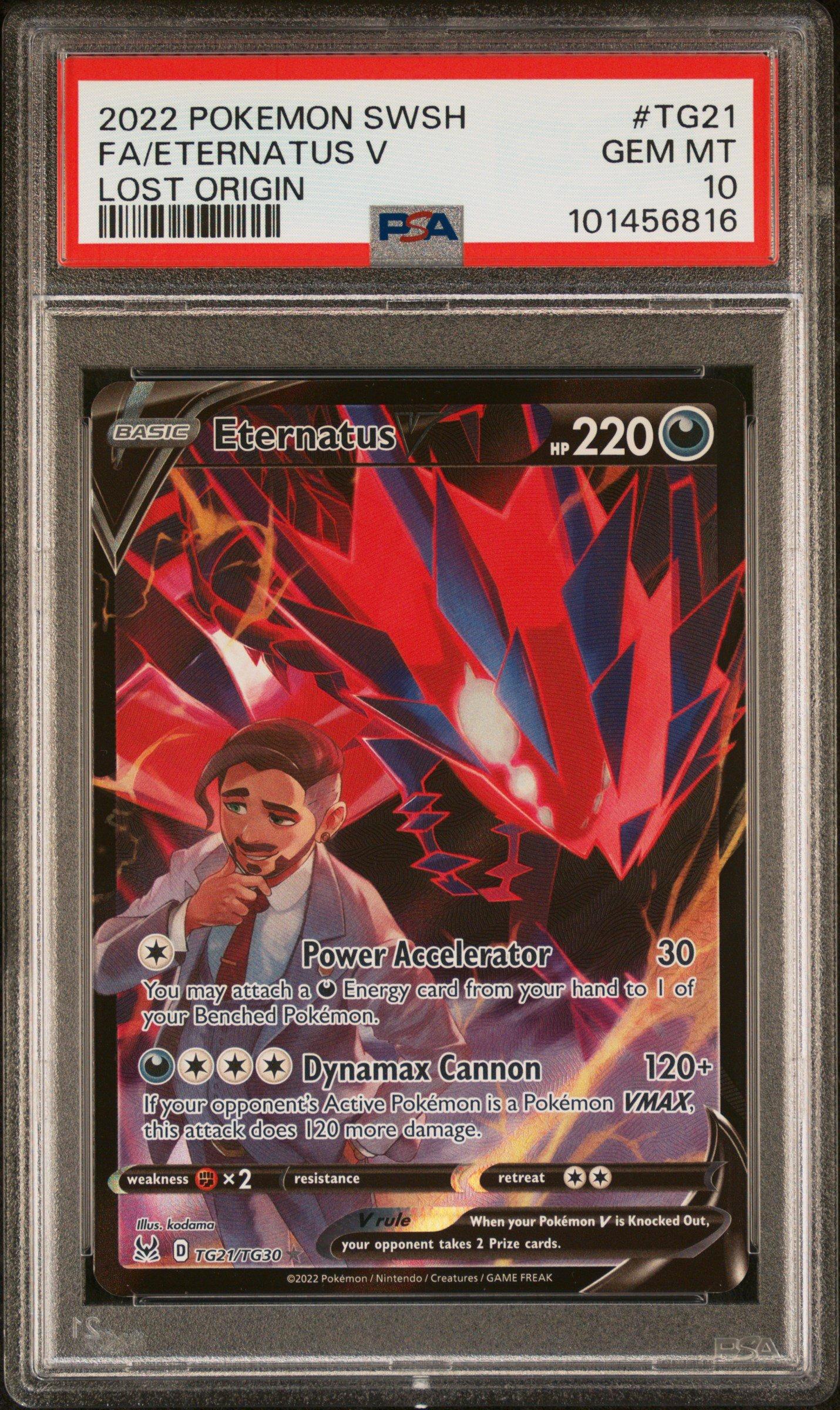 2022 Pokemon Sword & Shield Lost Origin Tg21 Full Art/eternatus V PSA 10
