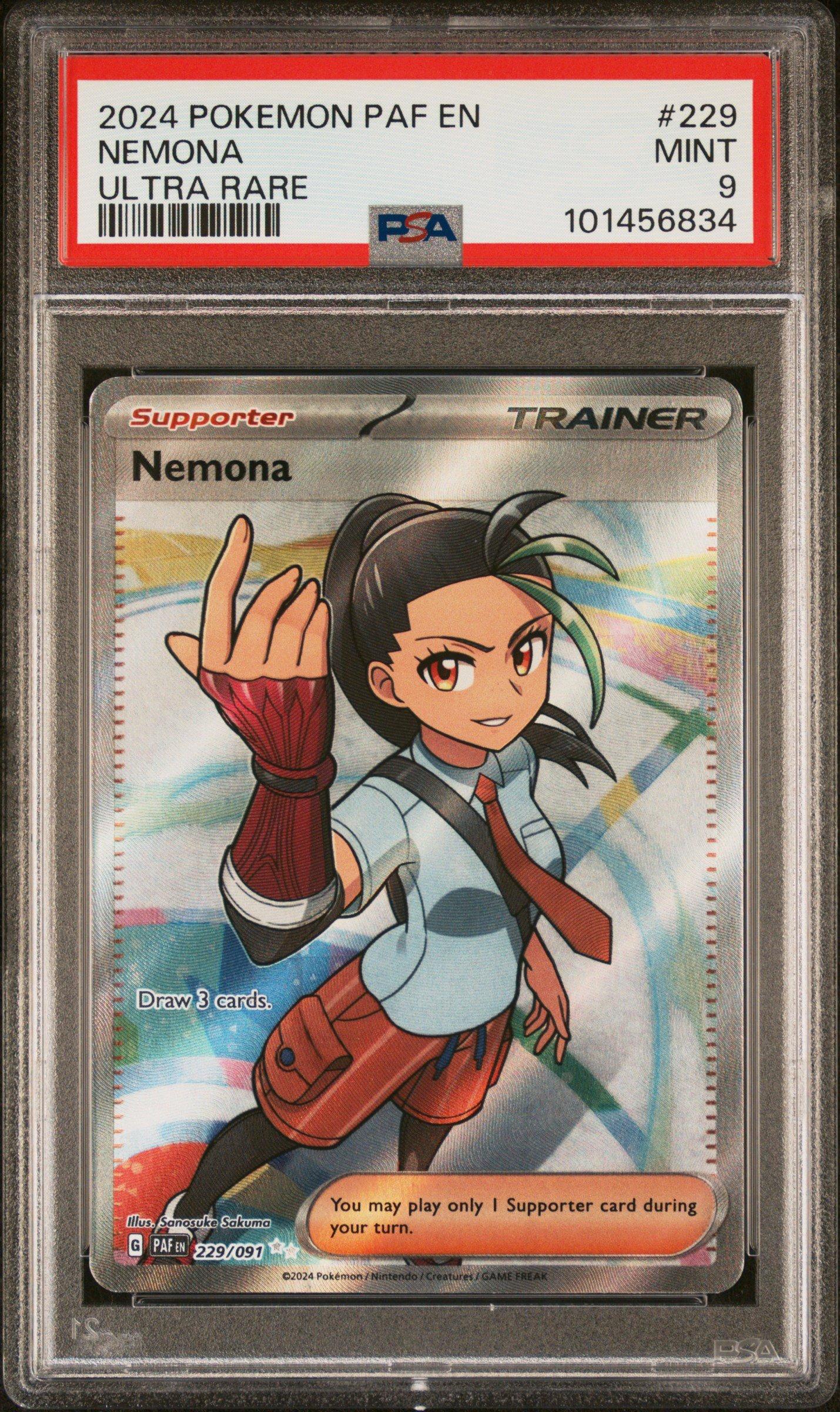 2024 Pokemon Paf En-paldean Fates 229 Nemona Ultra Rare PSA