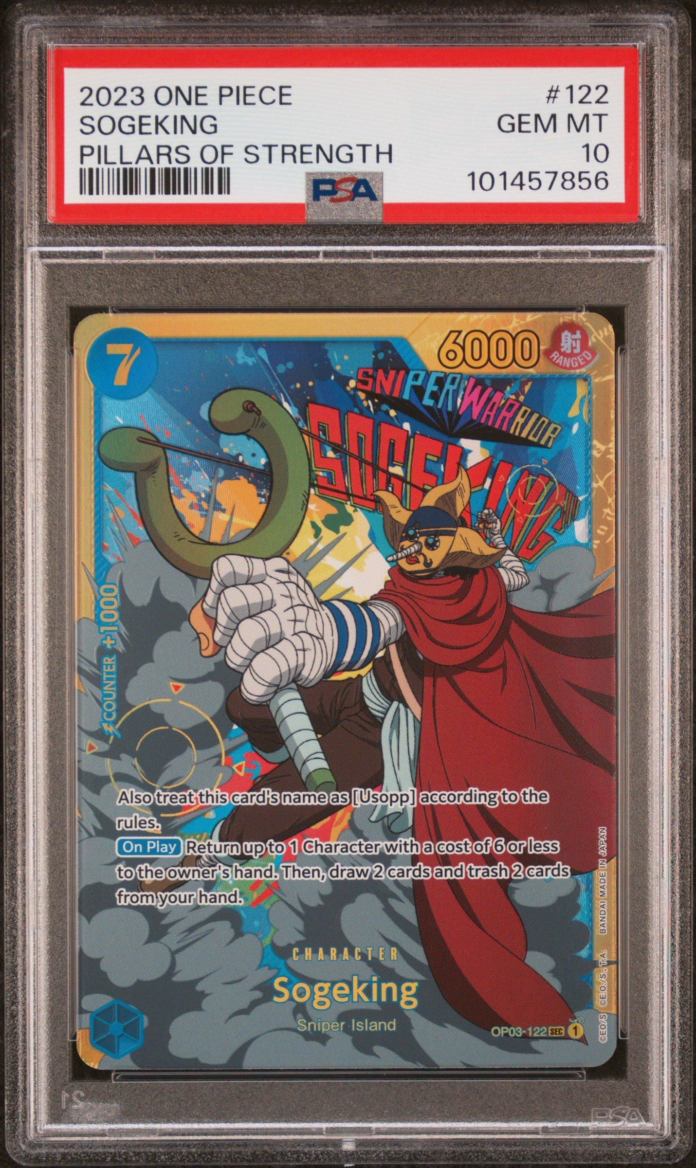 2023 One Piece Op03-pillars Of Strength 122 Sogeking PSA 10