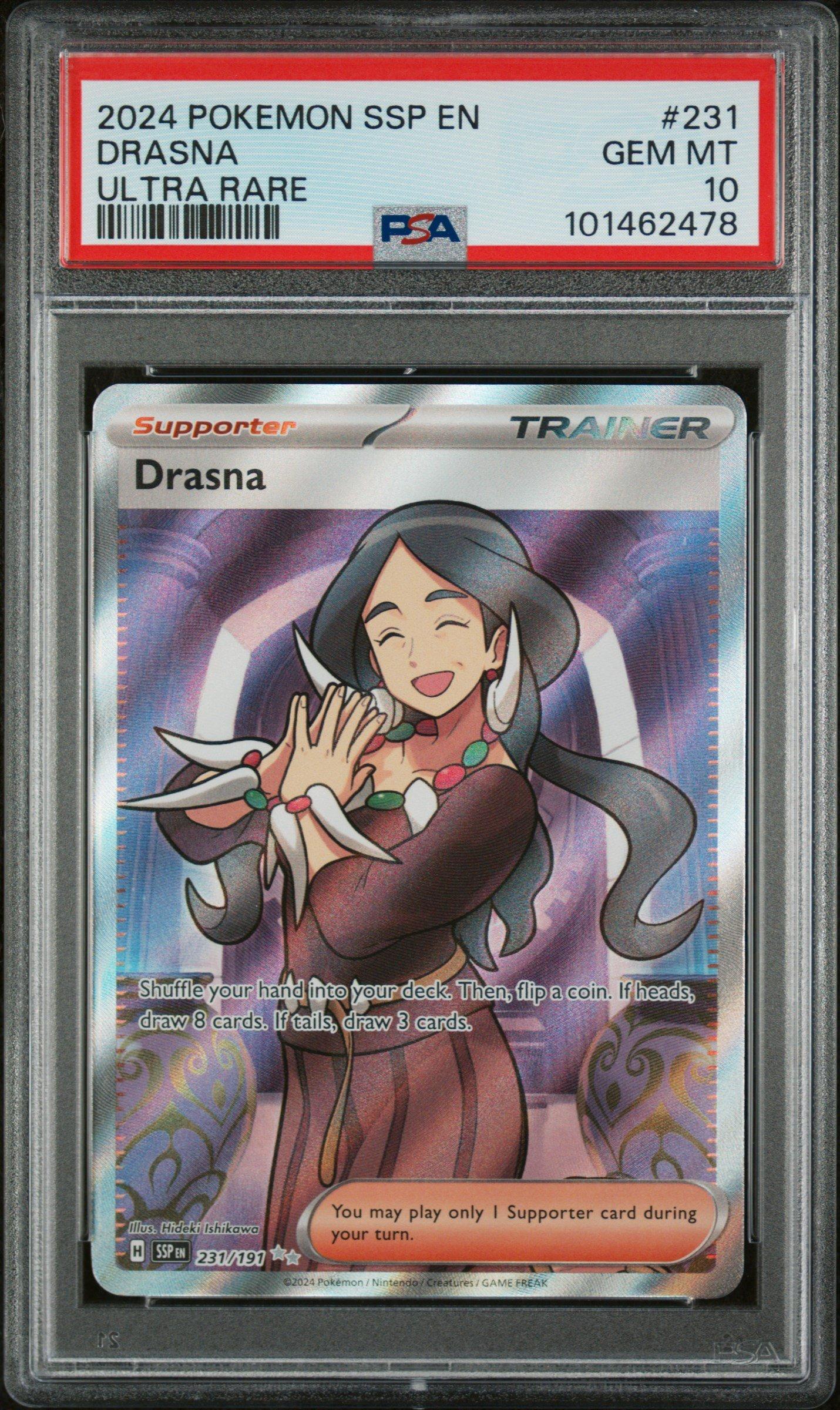 2024 Pokemon Ssp En-surging Sparks 231 Drasna Ultra Rare PSA 10