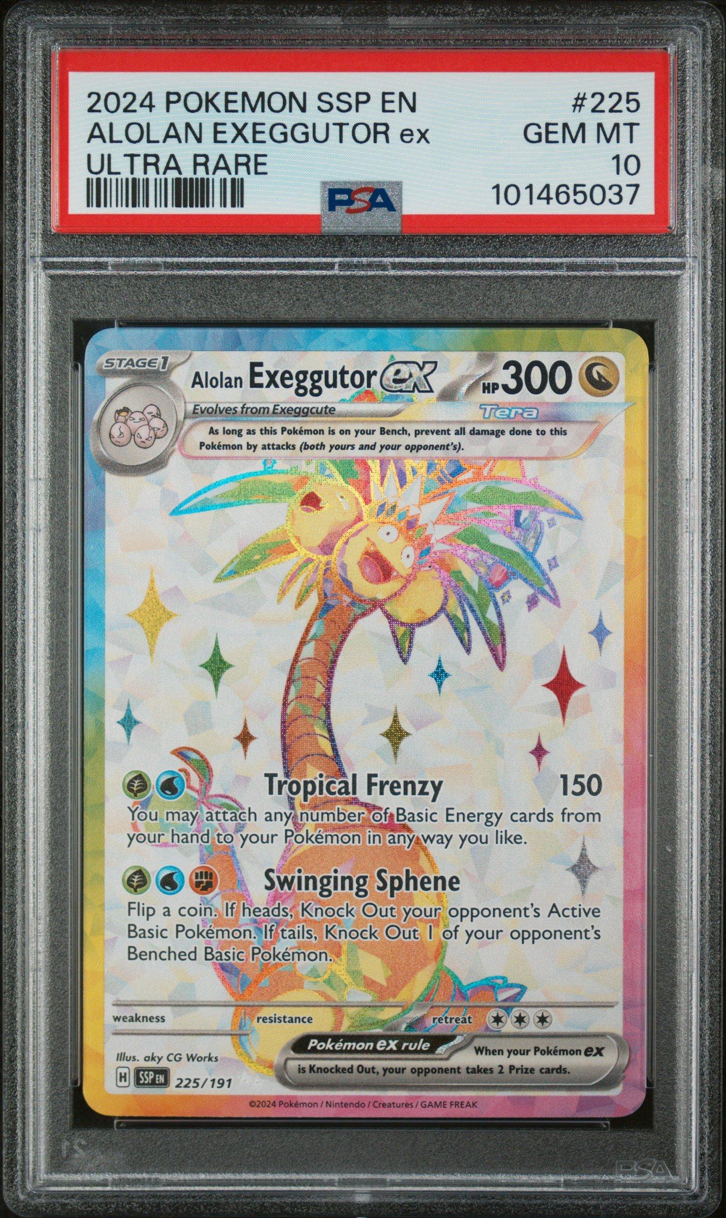 2024 Pokemon Ssp En-surging Sparks 225 Alolan Exeggutor Ex Ultra