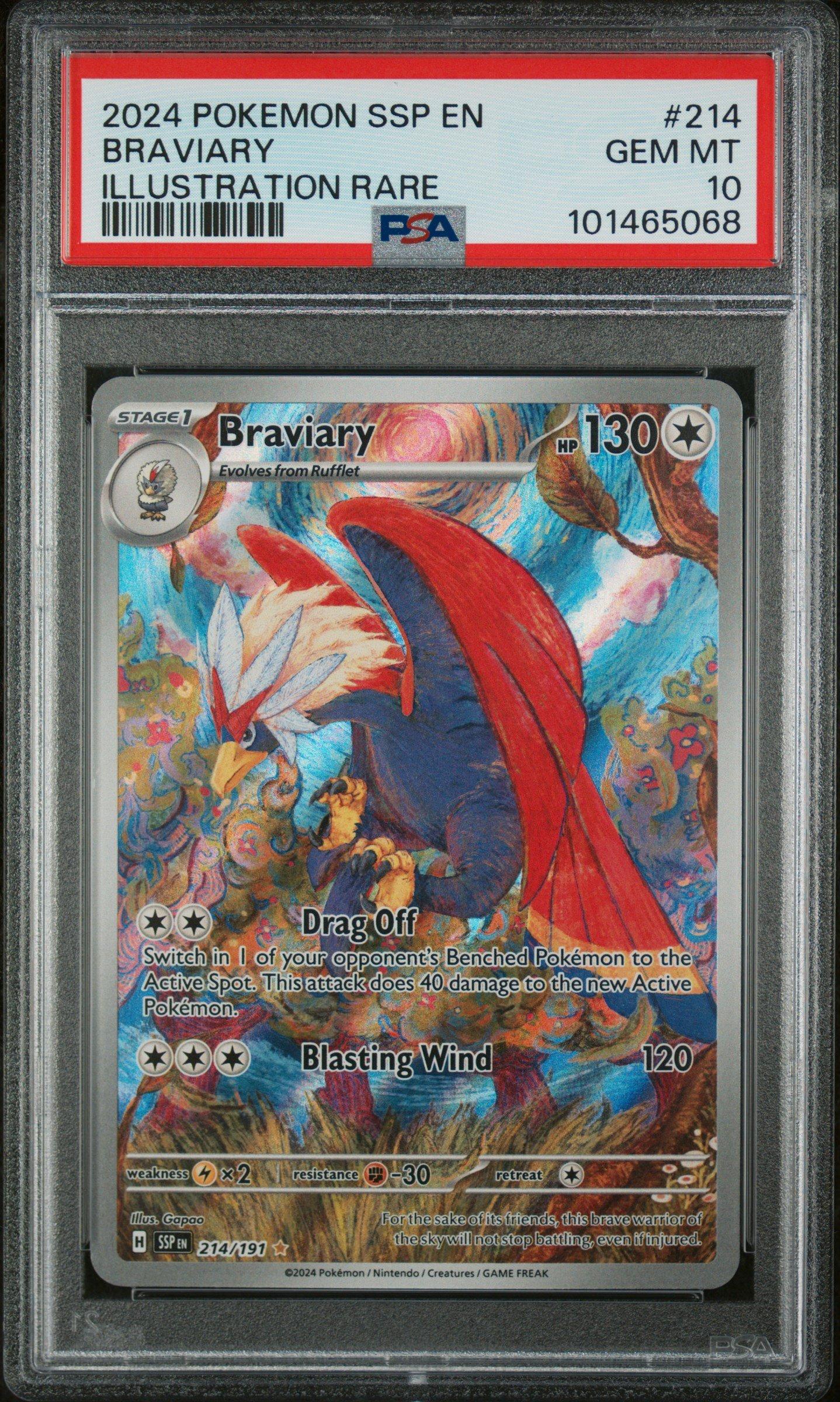 2024 Pokemon Ssp En-surging Sparks 214 Braviary Illustration Rare PSA 10  Graded Card | GameStop